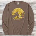 Cavalier King Charles Spaniel Halloween Moon Long Sleeve Tee - Espresso