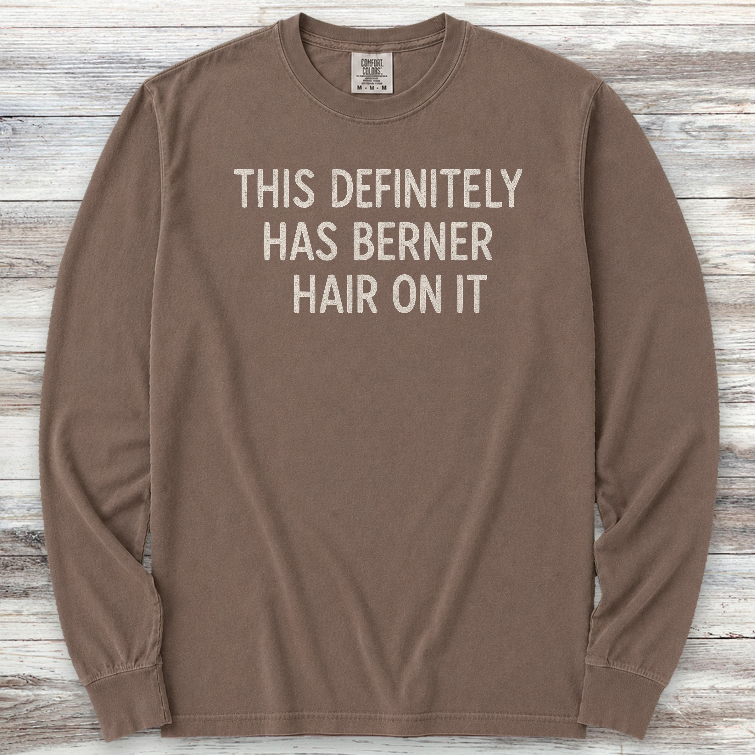 Bernese Mountain Dog Hair Long Sleeve Tee - Espresso