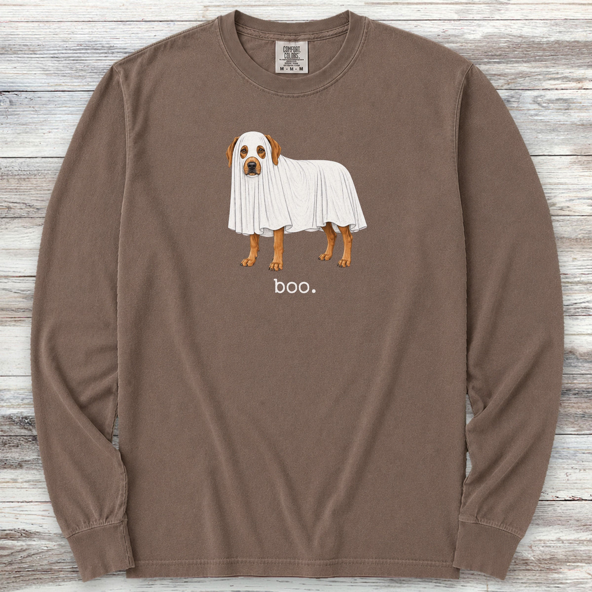 Rhodesian Ridgeback Boo Long Sleeve Tee - Espresso