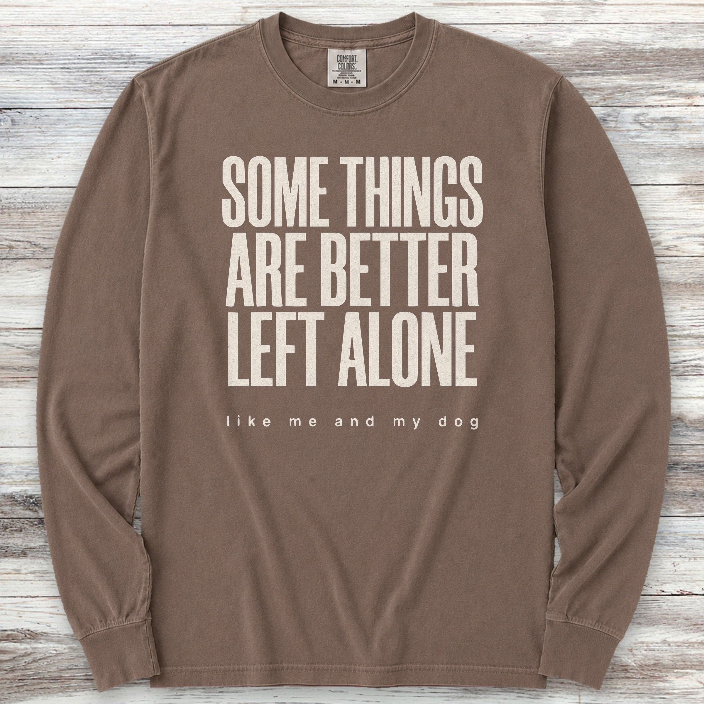 Dog Introvert Long Sleeve Tee - Espresso