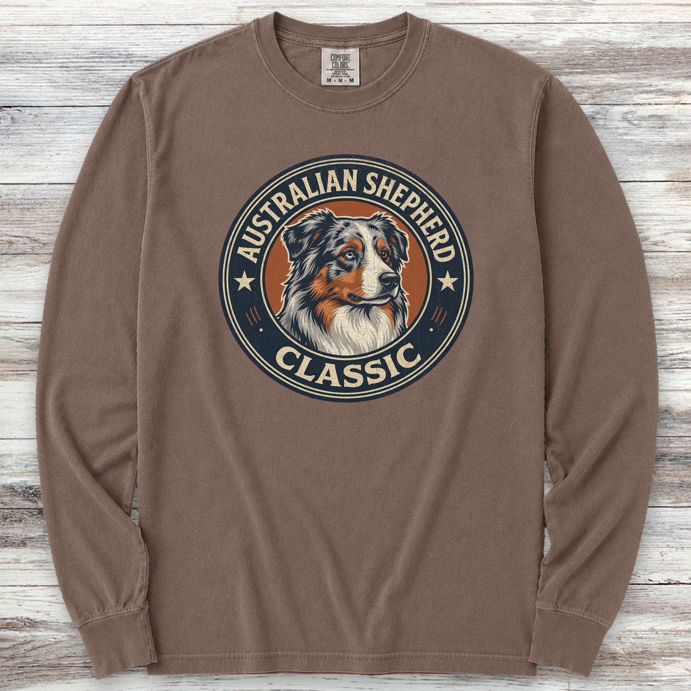 Australian Shepherd Classic Long Sleeve Tee - Espresso