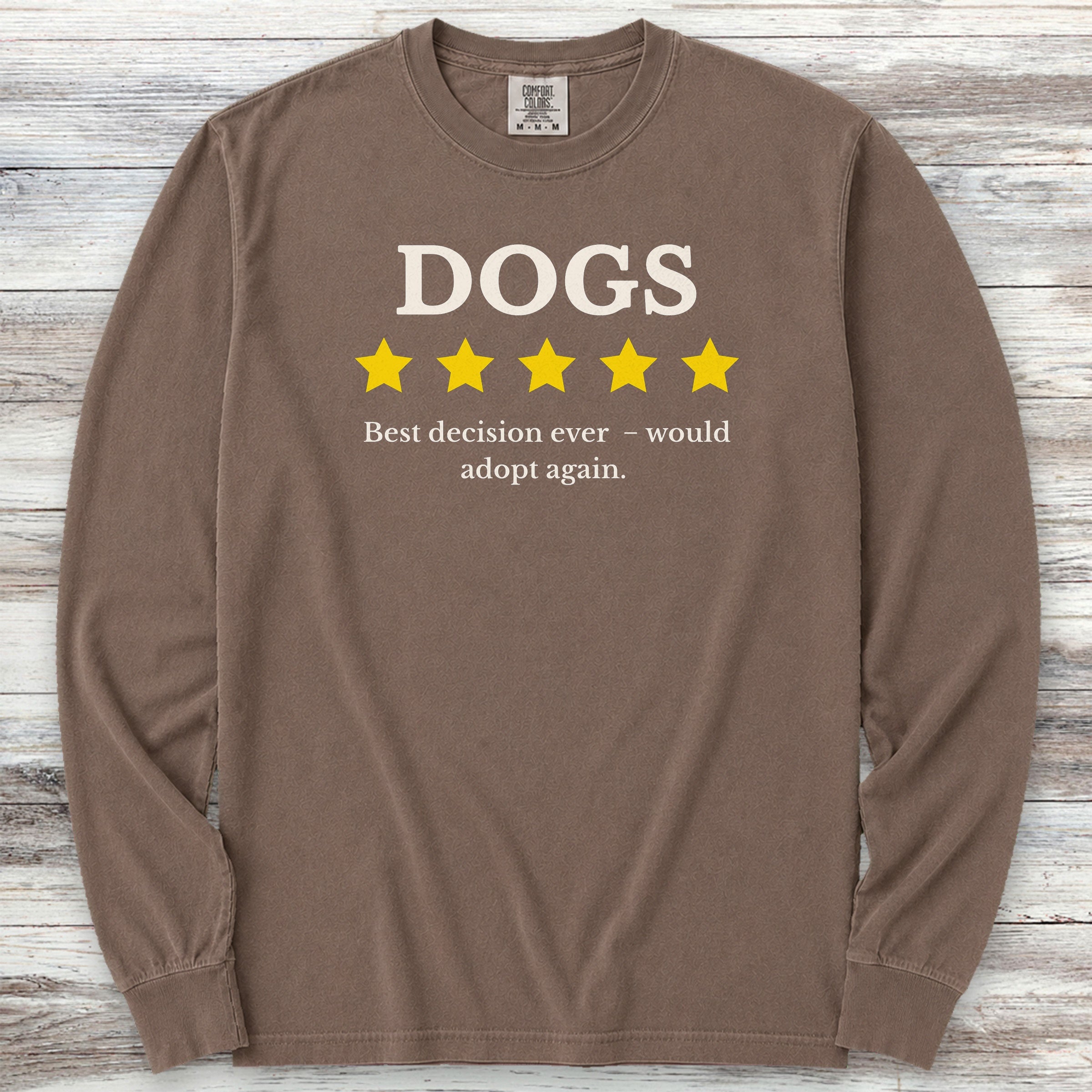 Dogs Review Long Sleeve Tee - Espresso