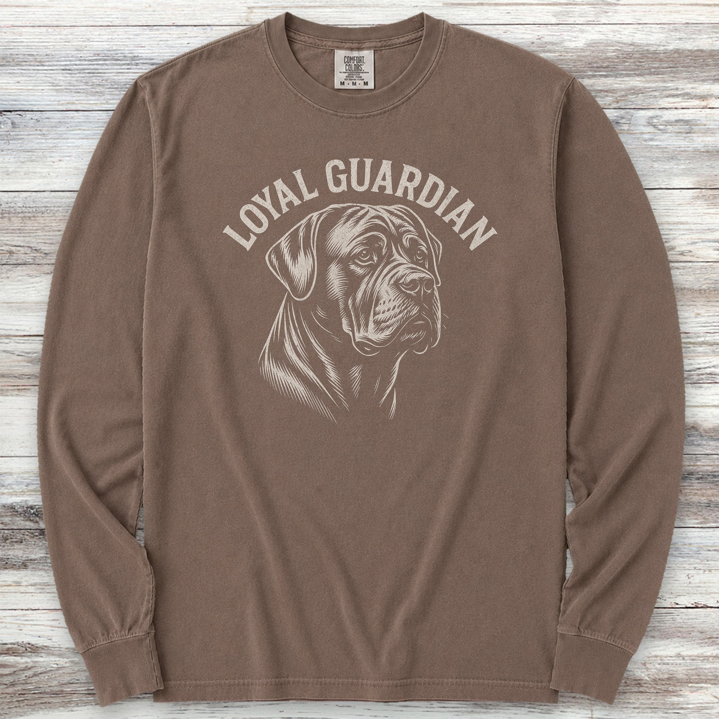 Cane Corso Natural Loyal Guardian Long Sleeve Tee - Espresso