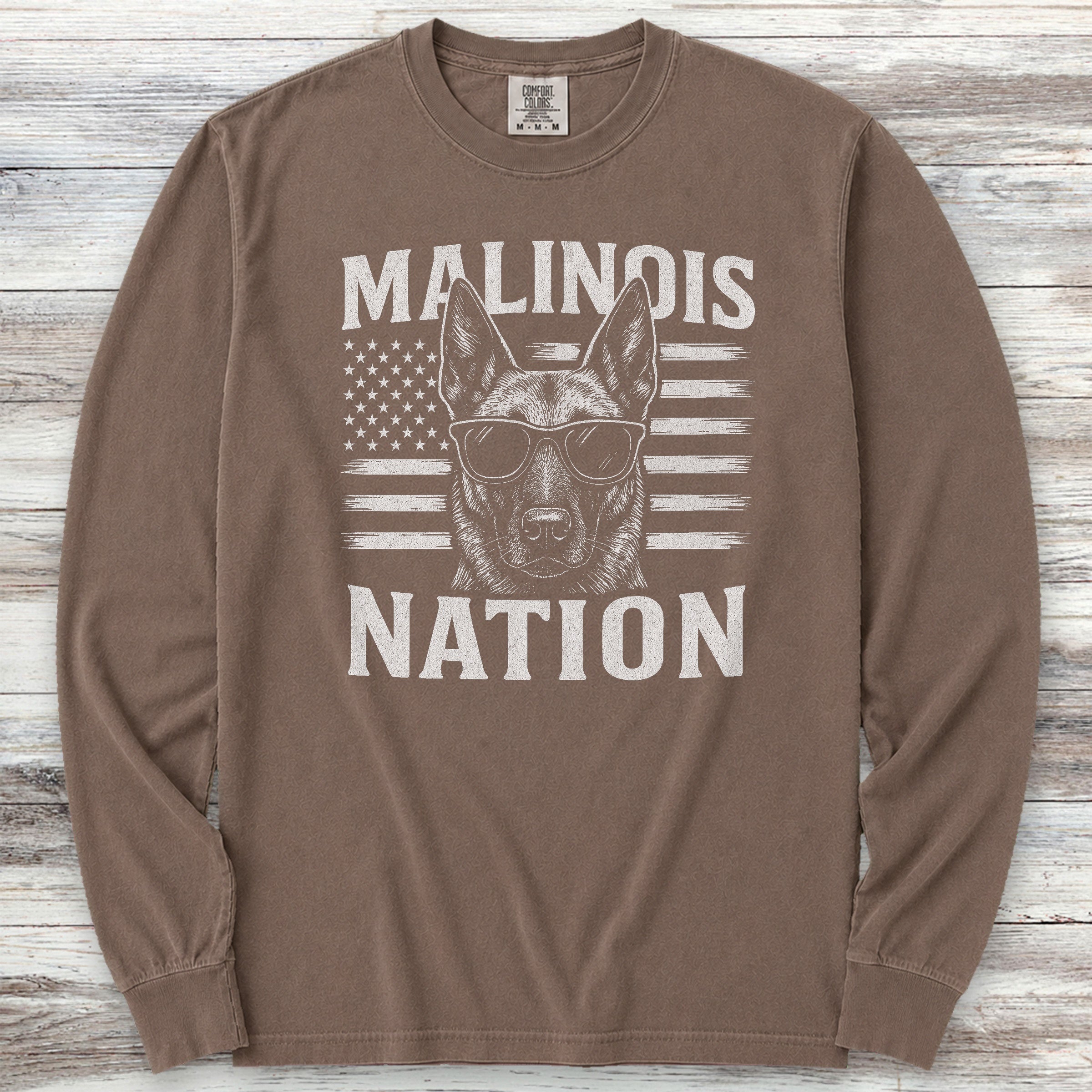 Belgian Malinois Nation Long Sleeve Tee - Espresso