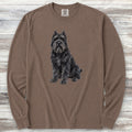 Bouvier Cropped Watercolor Long Sleeve Tee - Espresso