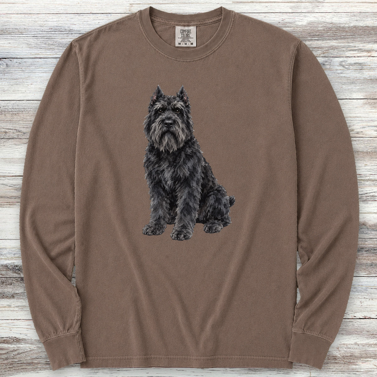 Bouvier Cropped Watercolor Long Sleeve Tee - Espresso