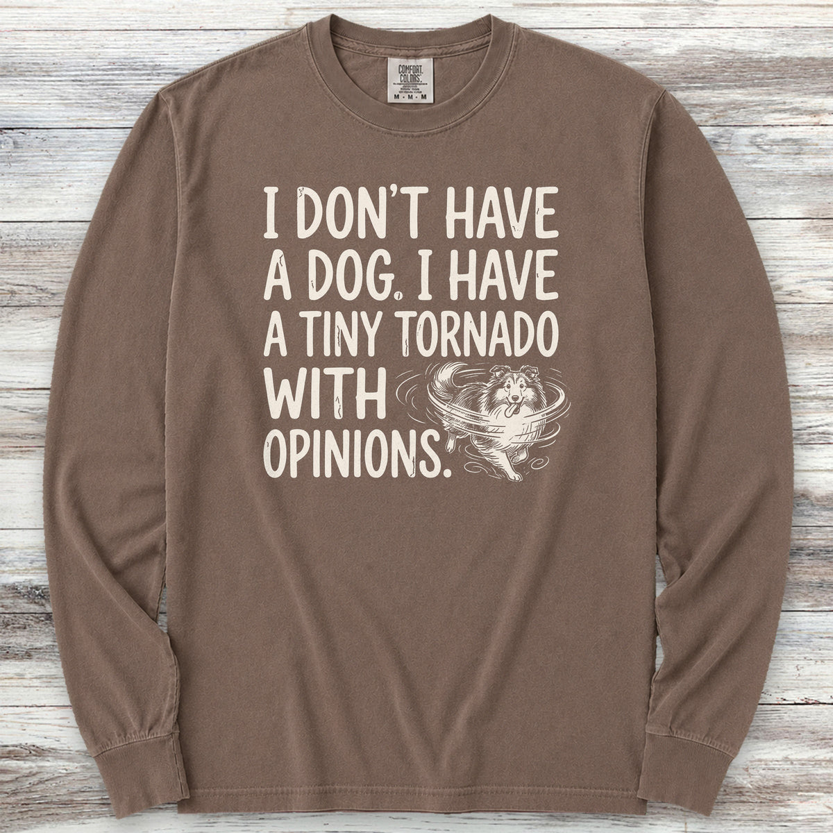 Shetland Sheepdog Tornado Long Sleeve Tee - Espresso
