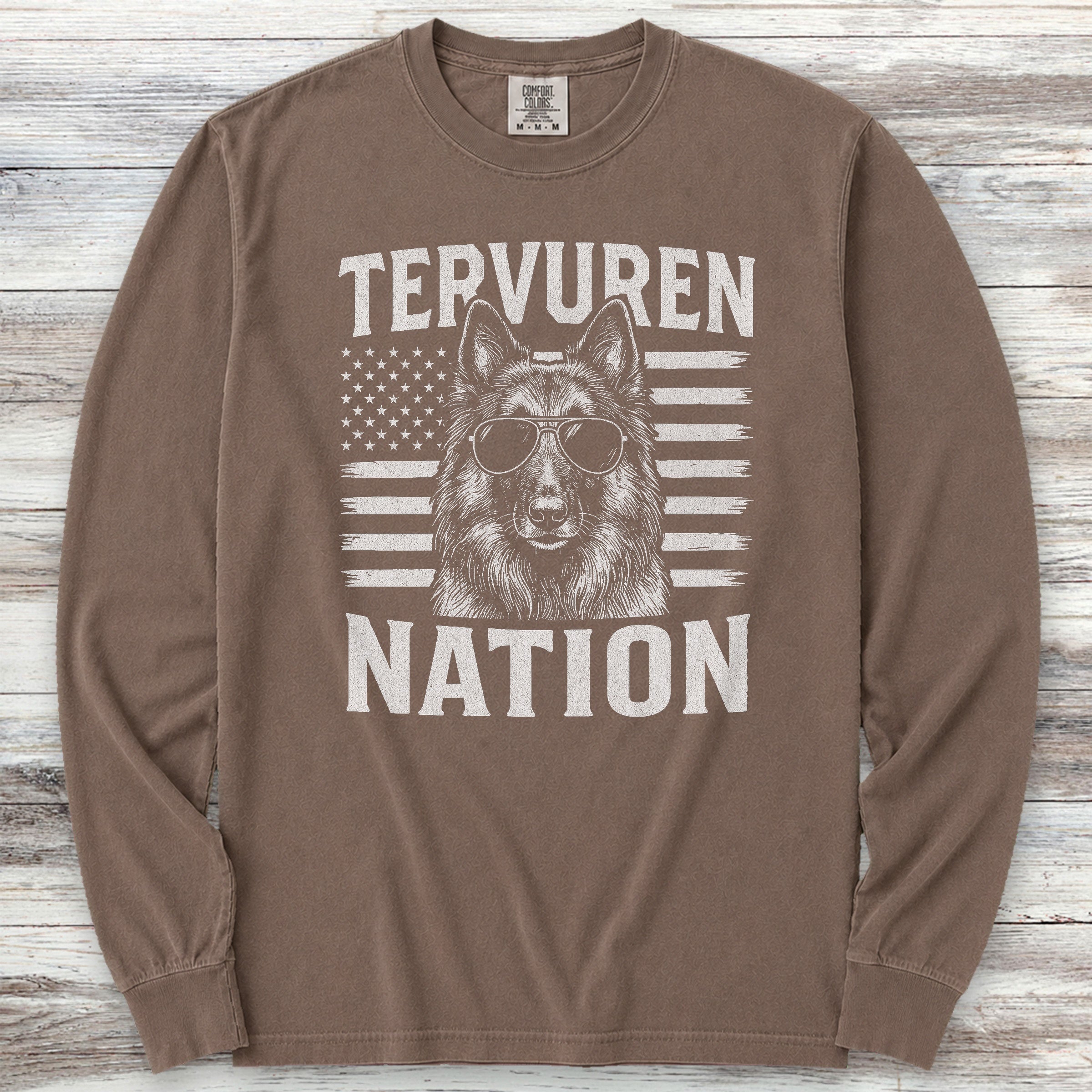 Belgian Tervuren Nation Long Sleeve Tee - Espresso