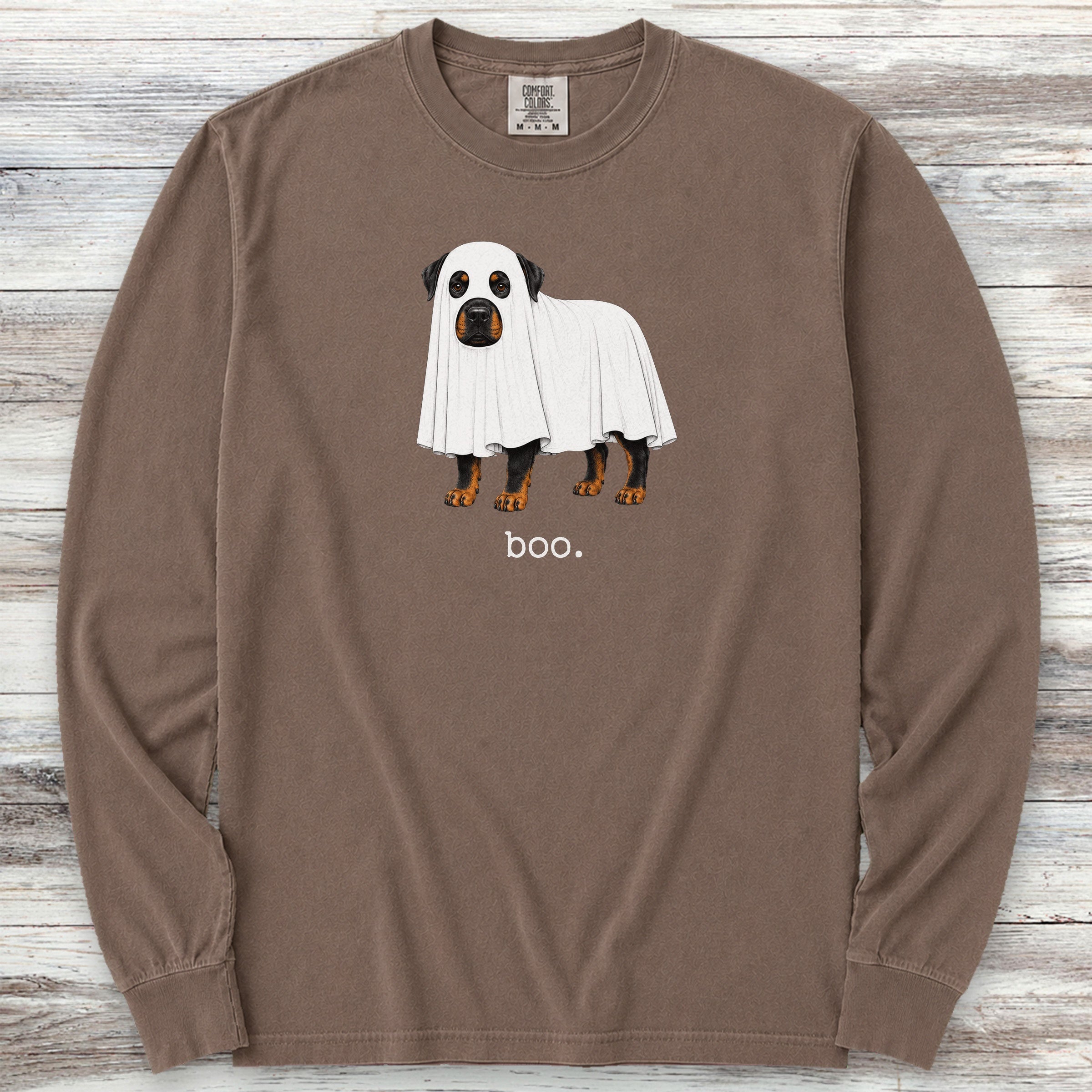 Rottweiler Boo Long Sleeve Tee - Espresso