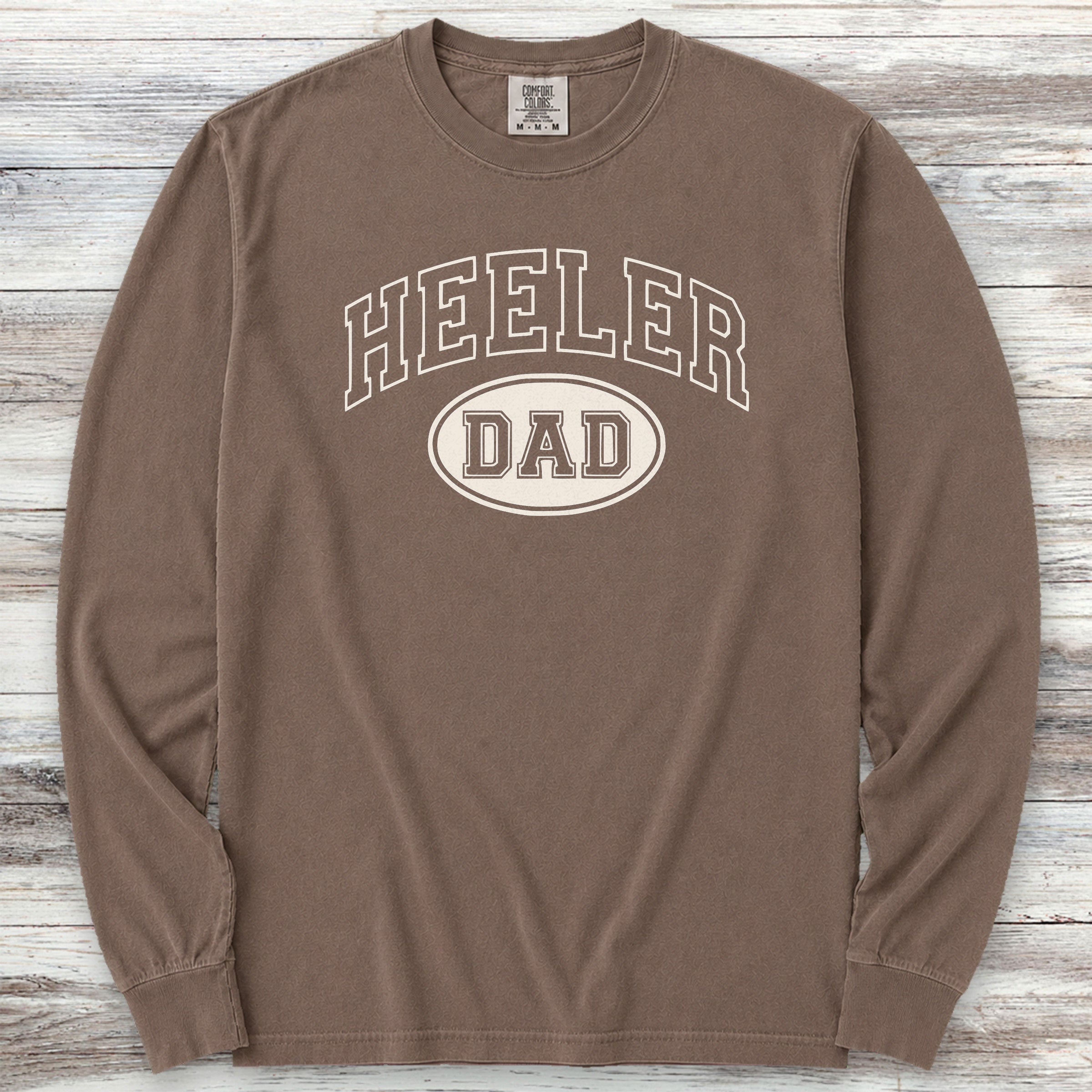 Australian Cattle Dog Heeler University Dad Long Sleeve Tee - Espresso