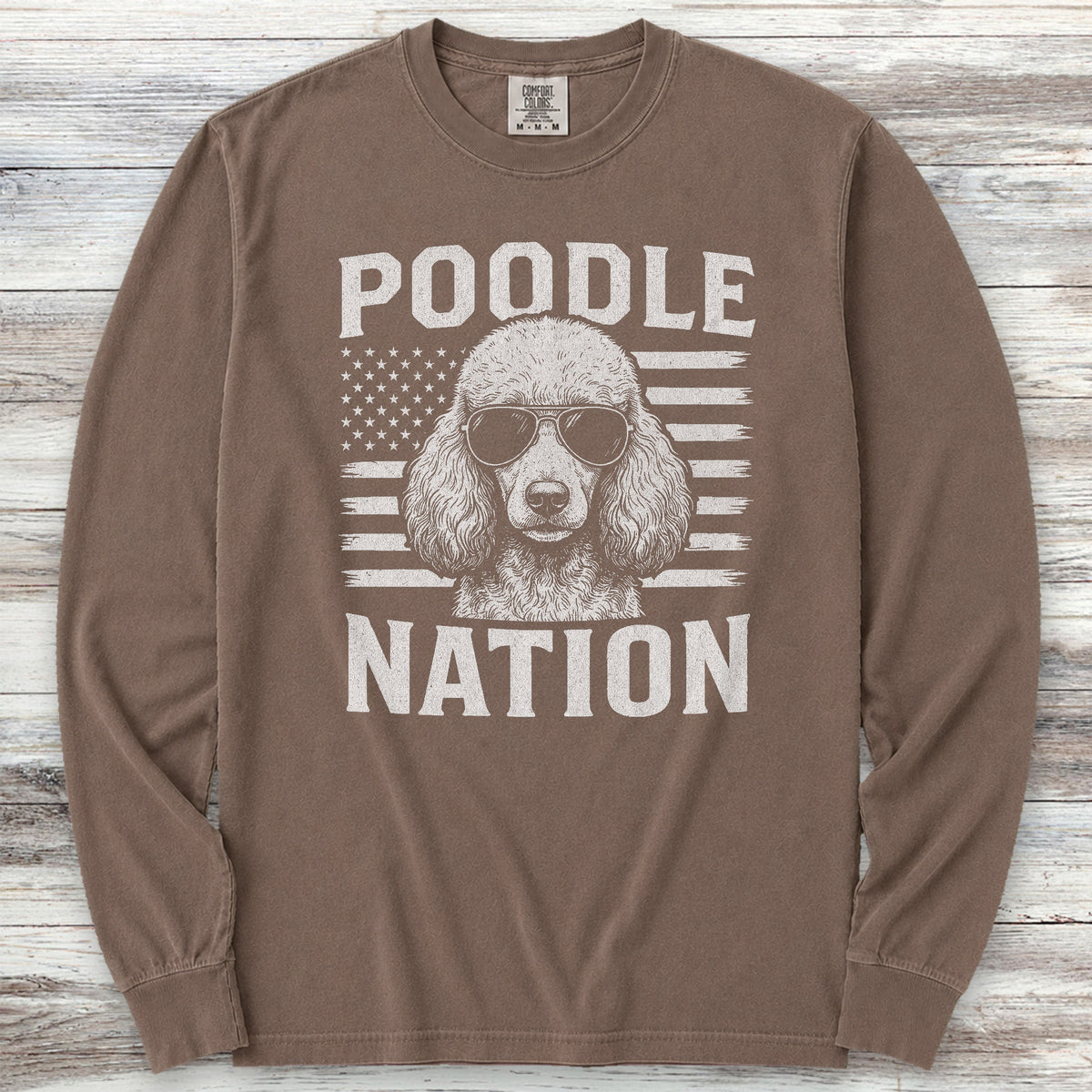 Poodle Nation Long Sleeve Tee - Espresso