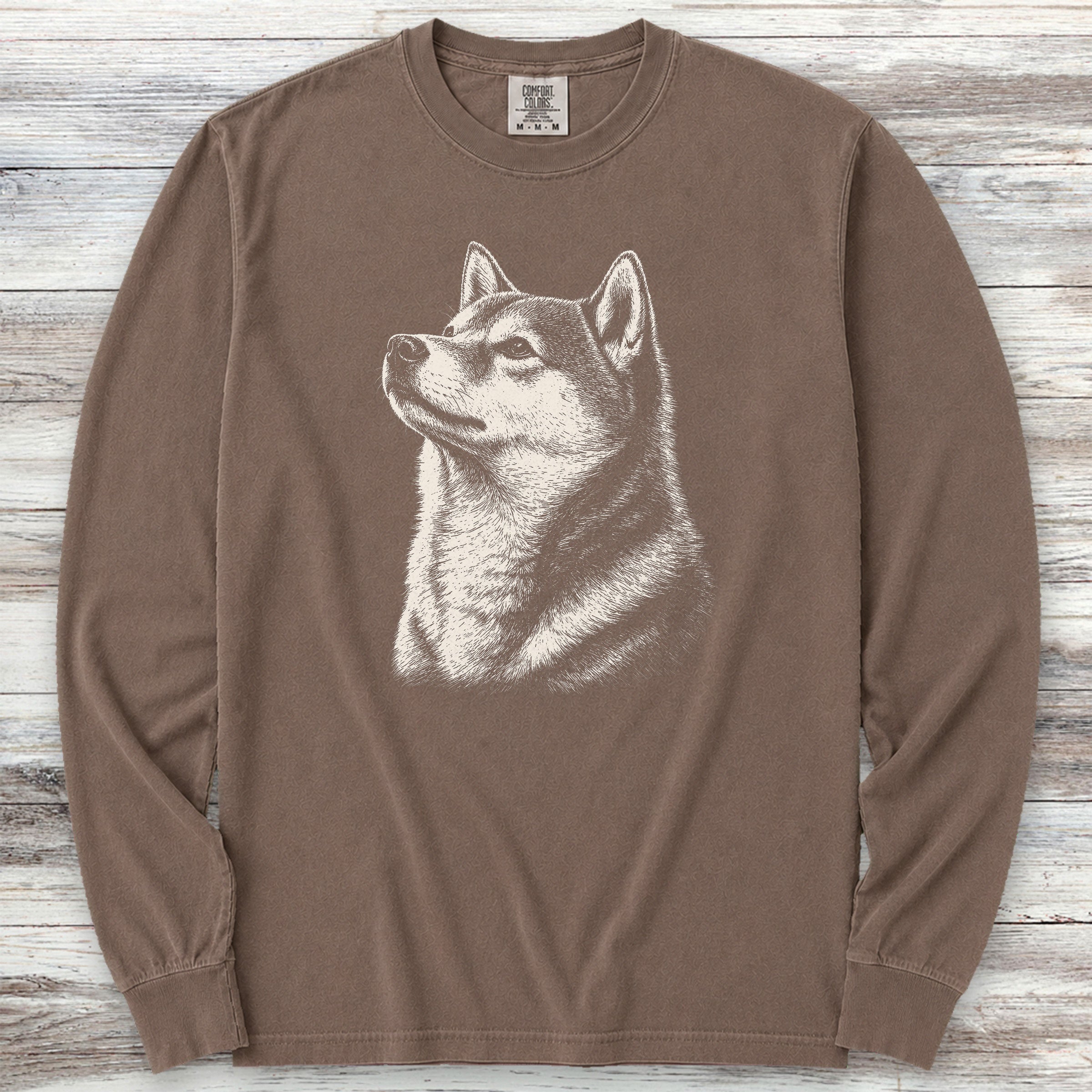 Shiba Inu Loyalty Long Sleeve Tee - Espresso