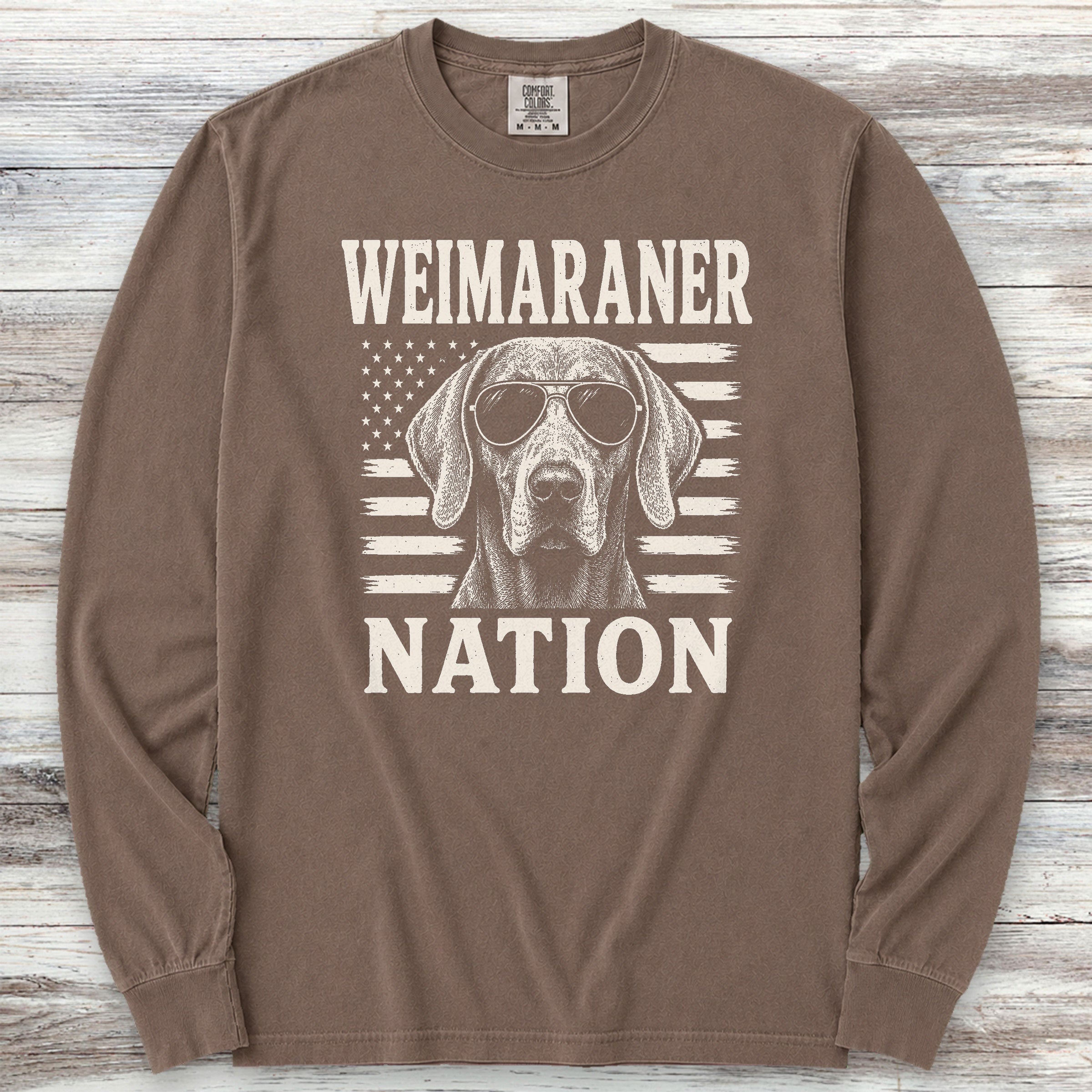 Weimaraner Nation Long Sleeve Tee - Espresso