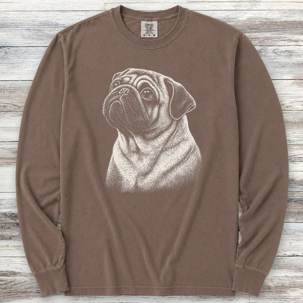 Pug Loyalty Long Sleeve Tee - Espresso