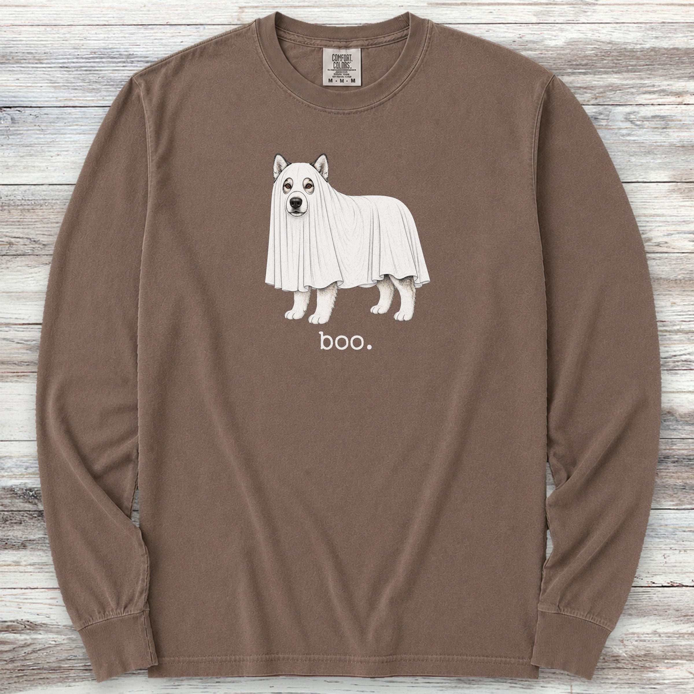 Alaskan Malamute Boo Long Sleeve Tee - Espresso