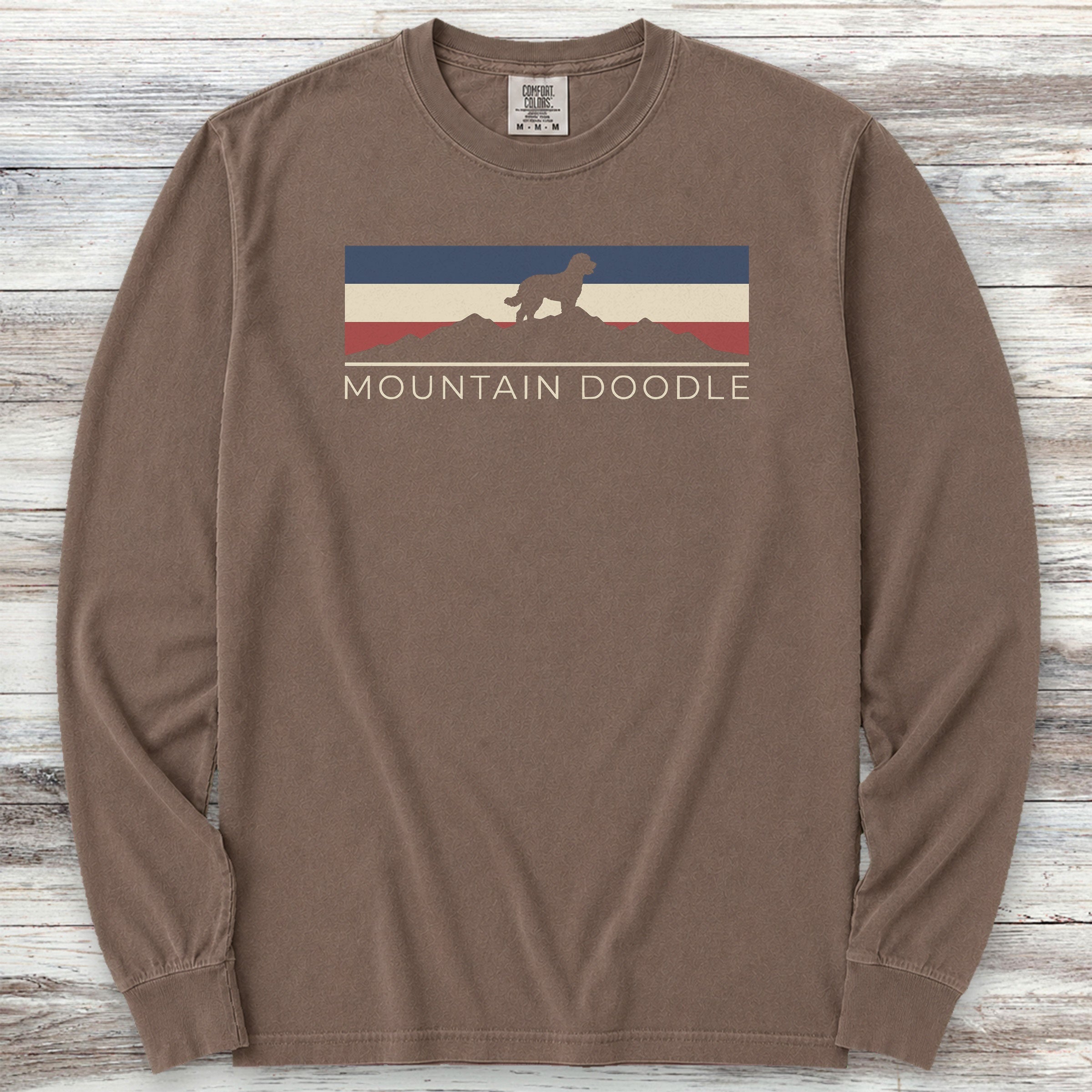 Bernedoodle USA Sunset Long Sleeve Tee - Espresso
