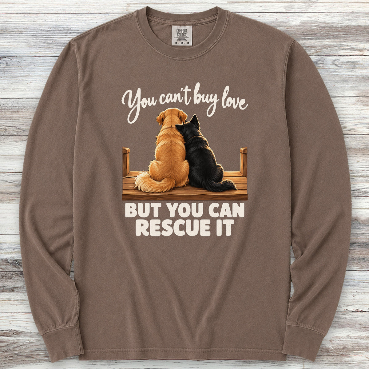 You Can Rescue Love Long Sleeve Tee - Espresso