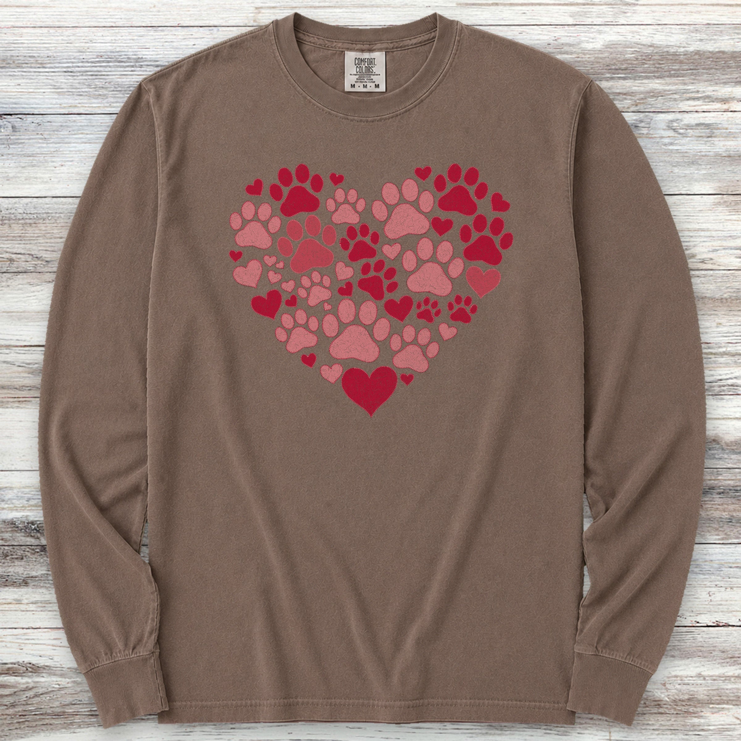 Heart & Paw Long Sleeve Tee - Espresso