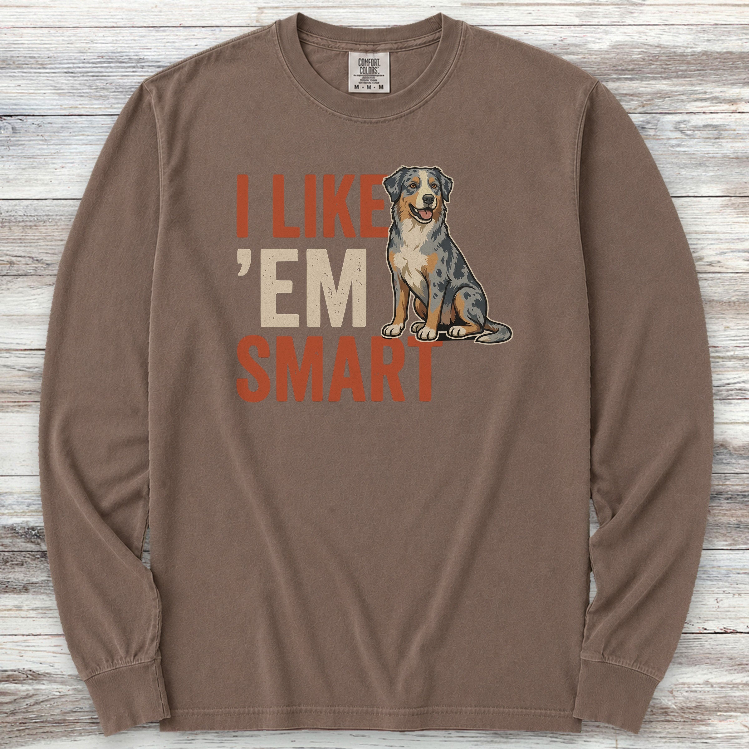 Australian Shepherd Smart Long Sleeve Tee - Espresso