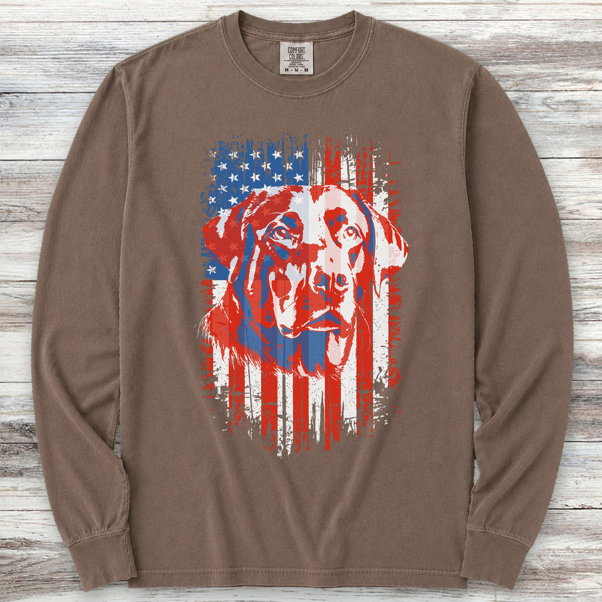 Labrador Retriever USA Long Sleeve Tee - Espresso