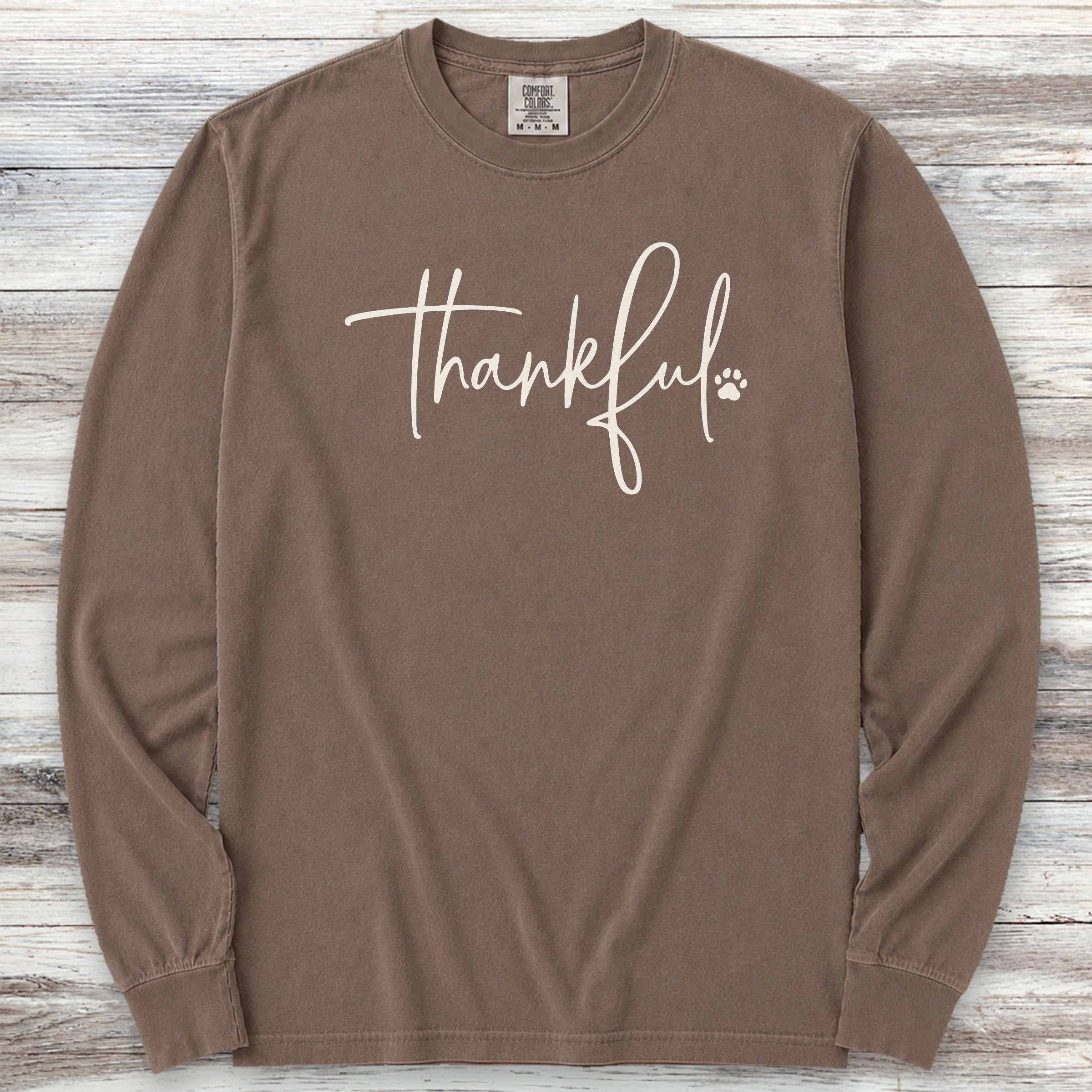 Thankful Long Sleeve Tee - Espresso