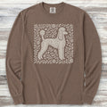 Poodle Light Linocut Long Sleeve Tee - Espresso