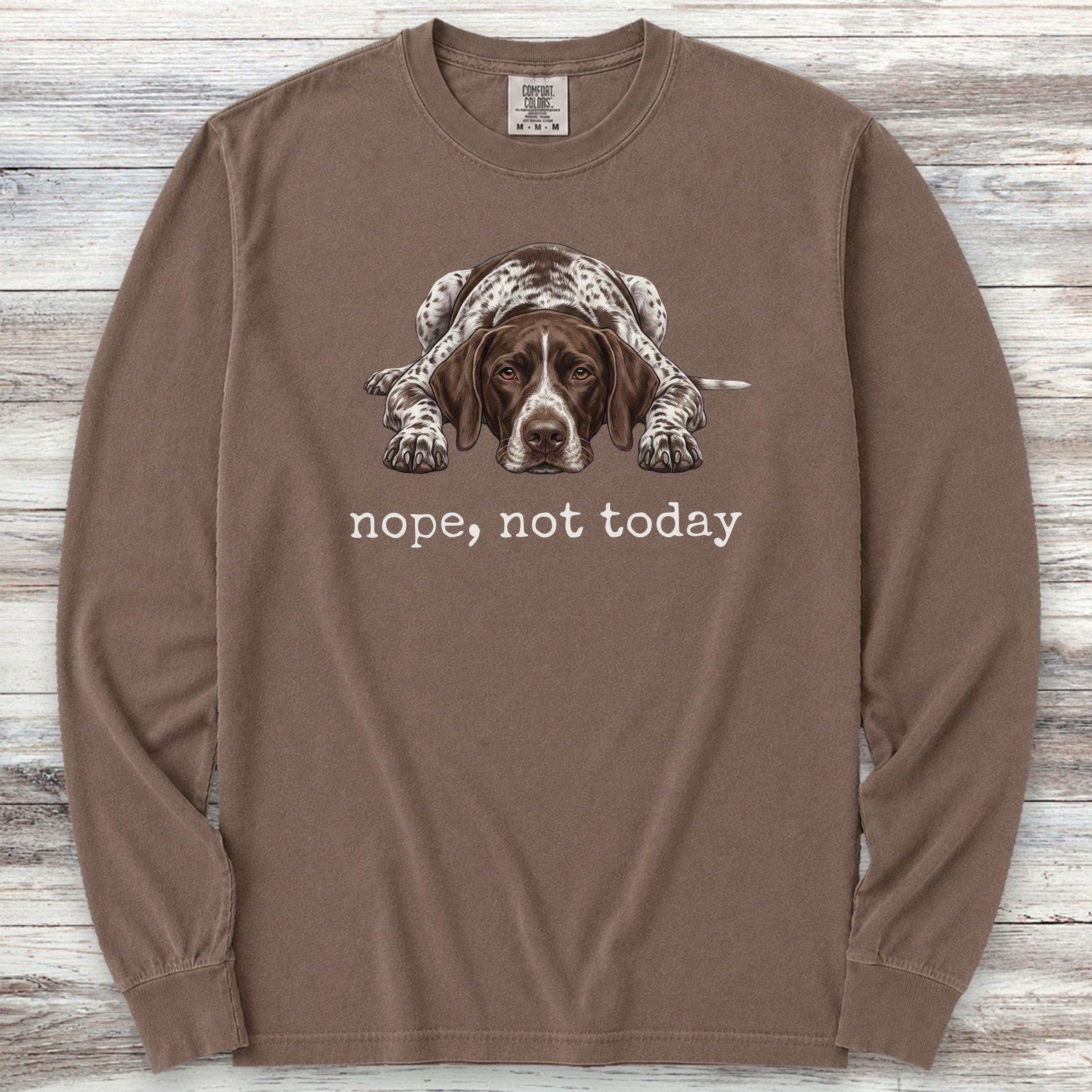 German Shorthaired Pointer Nope Long Sleeve Tee - Espresso