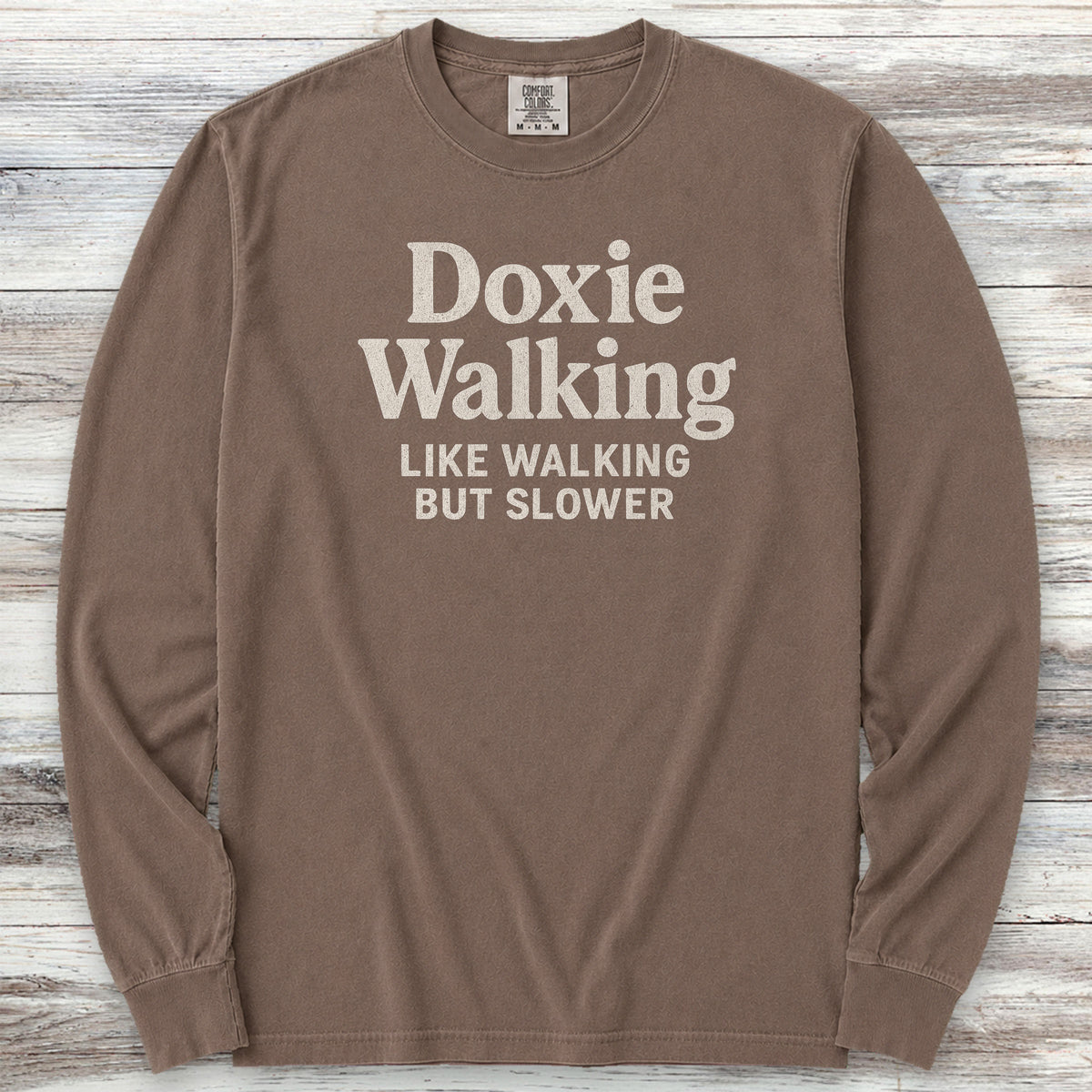 Dachshund Doxie Walking Long Sleeve Tee - Espresso