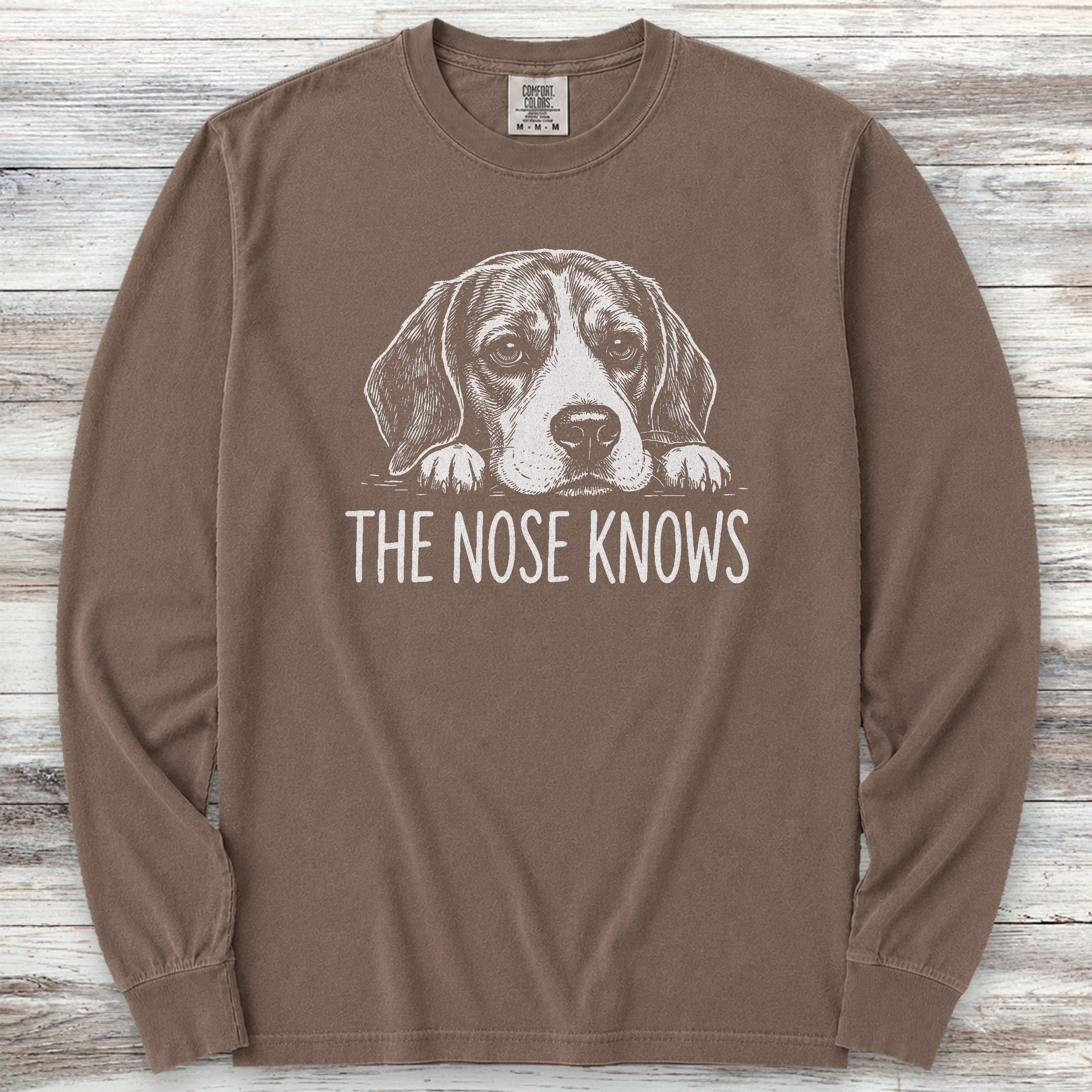 Beagle Nose Knows Long Sleeve Tee - Espresso