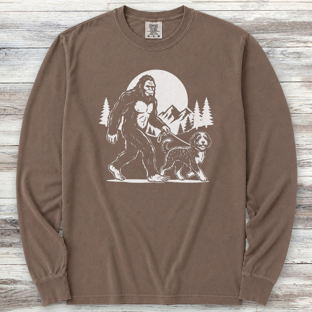 Bernedoodle & Bigfoot Long Sleeve Tee - Espresso