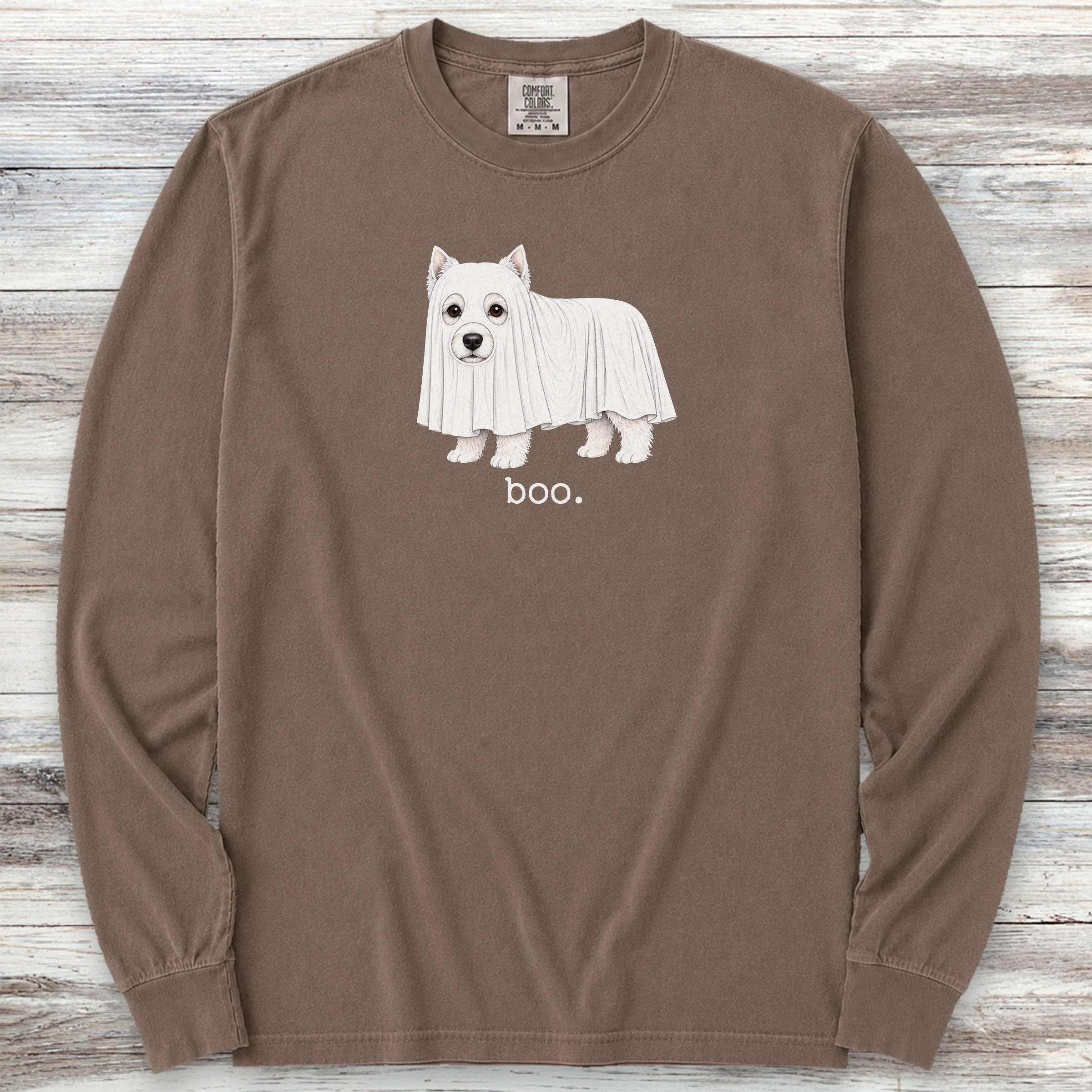 West Highland White Terrier Boo Long Sleeve Tee - Espresso
