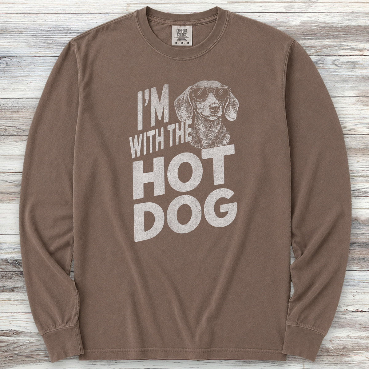 Dachshund Hot Dog Long Sleeve Tee - Espresso
