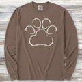 Paw Print Sketch Long Sleeve Tee - Espresso