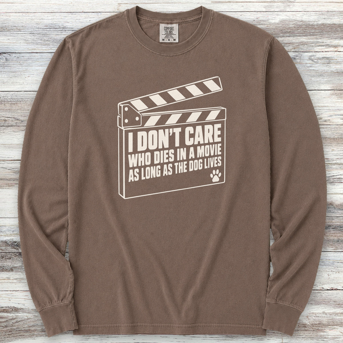 The Dog Lives Long Sleeve Tee - Espresso