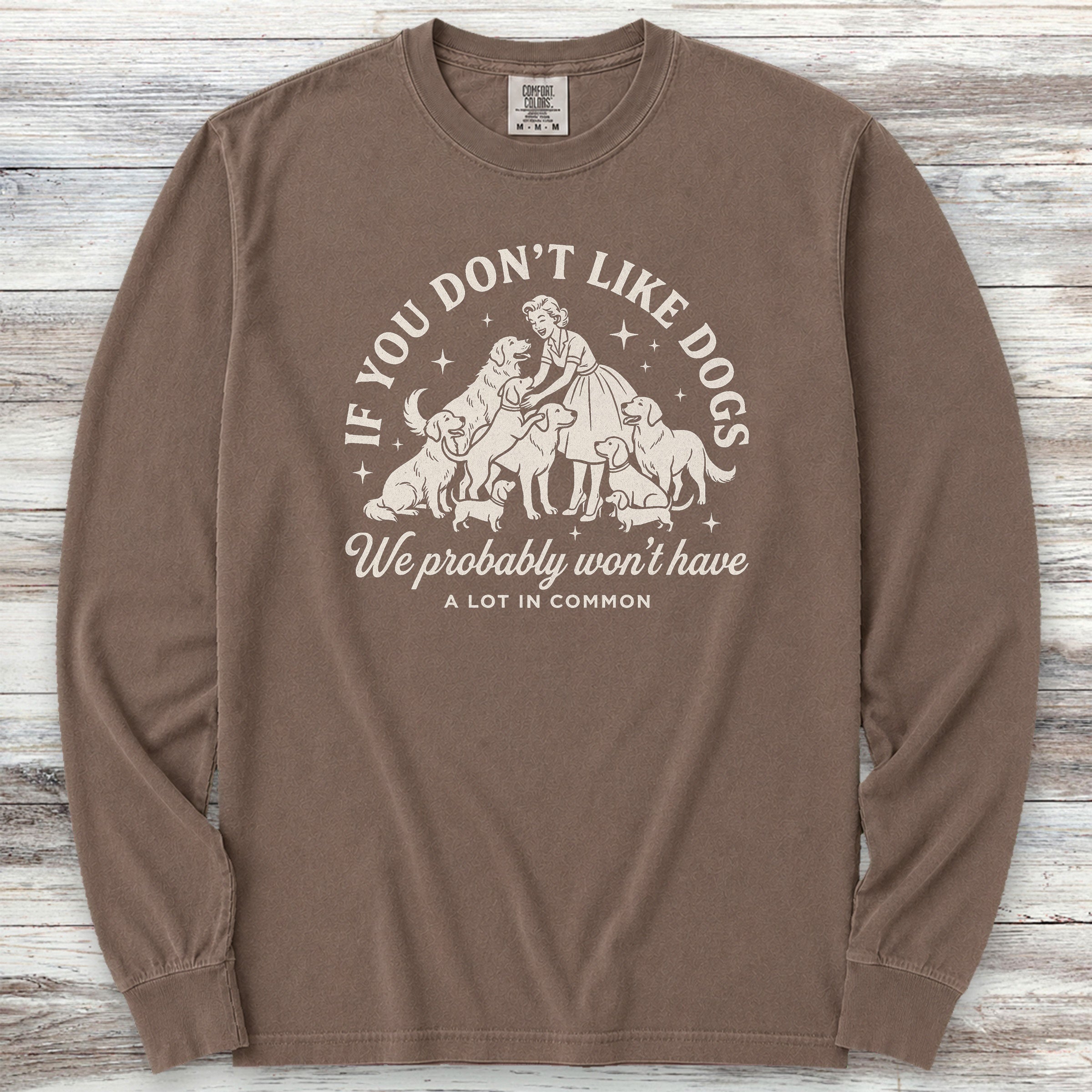 Must Like Dogs Long Sleeve Tee - Espresso