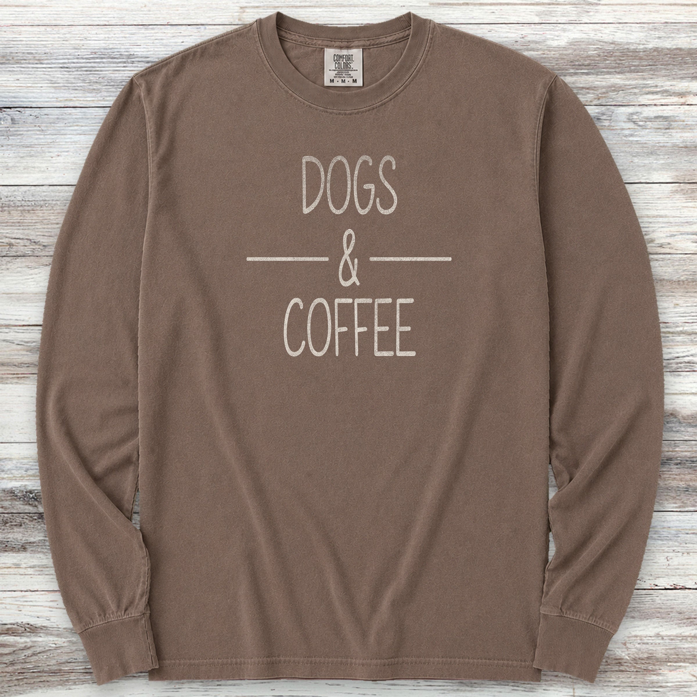 Dogs & Coffee Long Sleeve Tee - Espresso