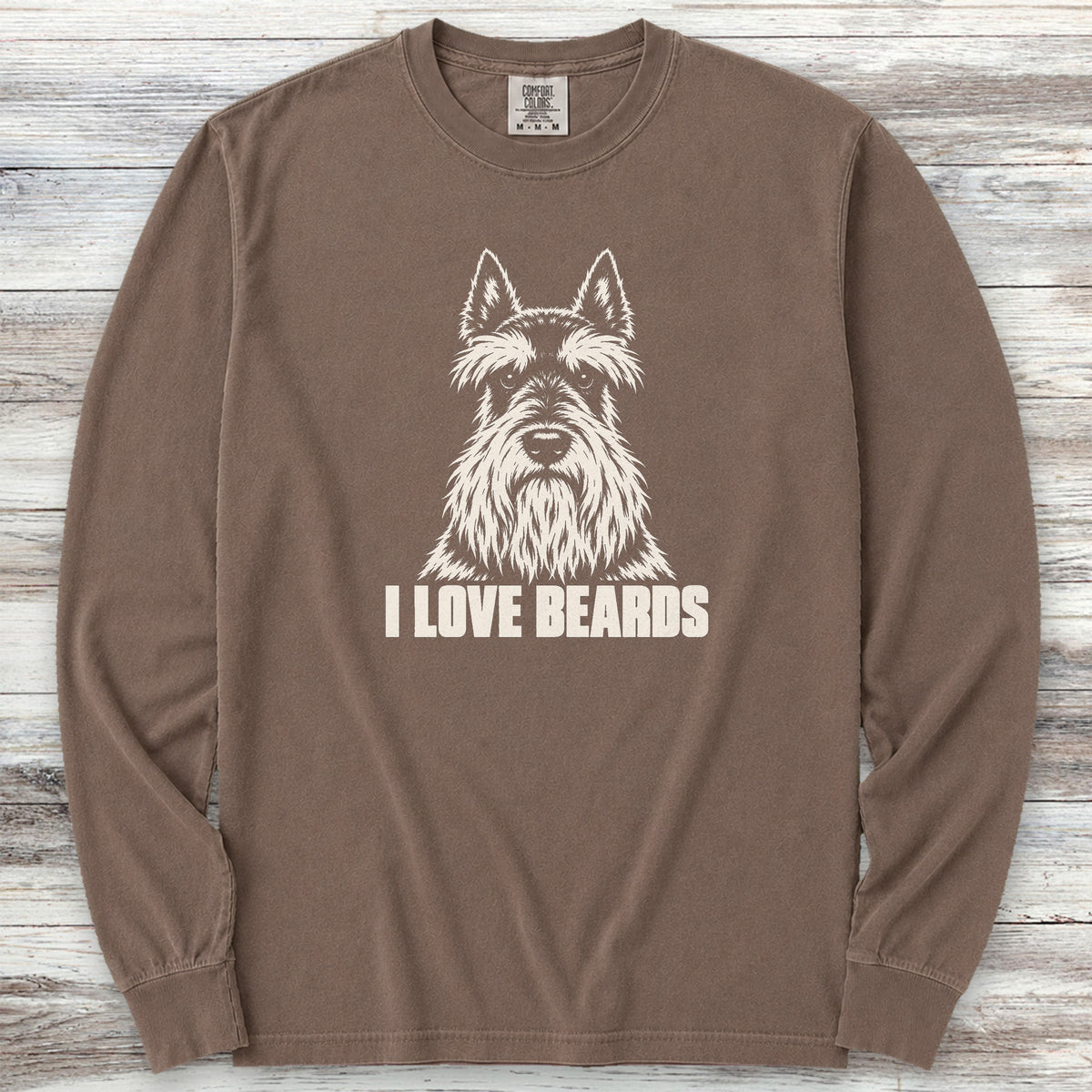 Scottish Terrier I Love Beards Long Sleeve Tee - Espresso