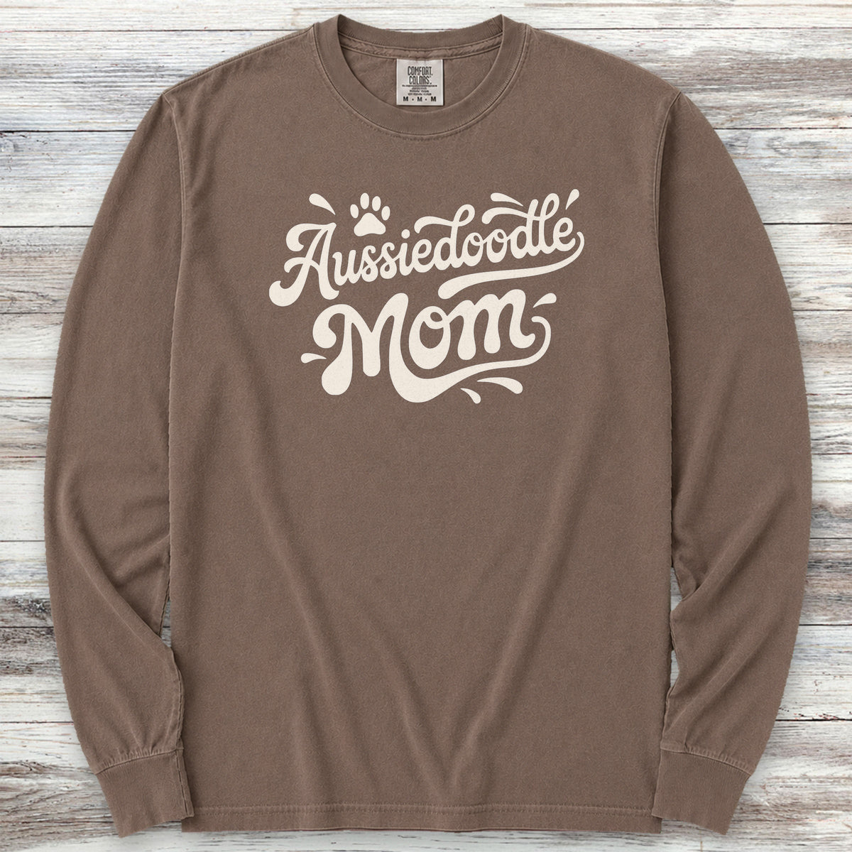 Aussiedoodle Groovy Mom Long Sleeve Tee - Espresso