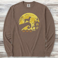 Dalmatian Halloween Moon Long Sleeve Tee - Espresso
