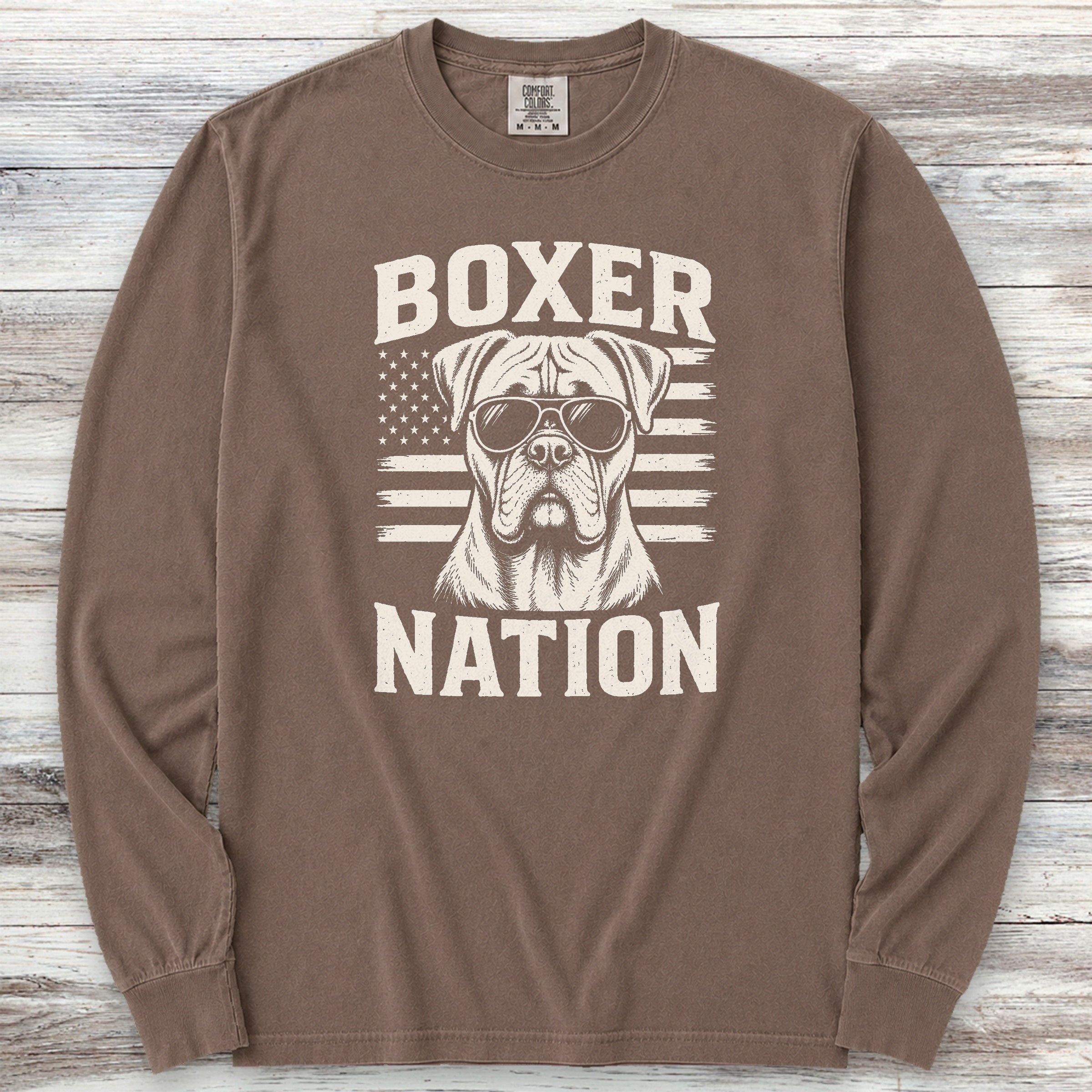 Boxer Nation Long Sleeve Tee - Espresso