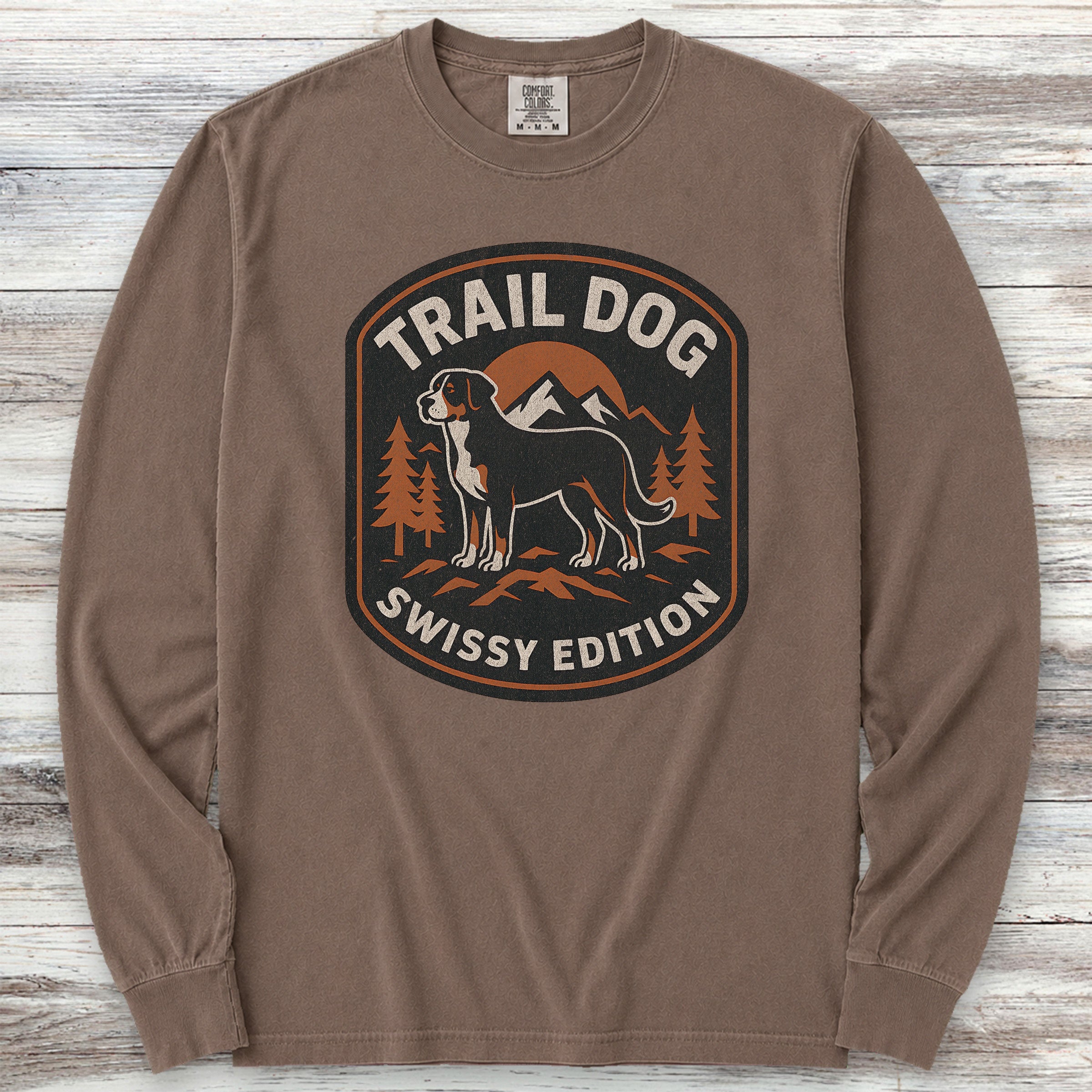 Swiss Mountain Dog Trail Dog Long Sleeve Tee - Espresso