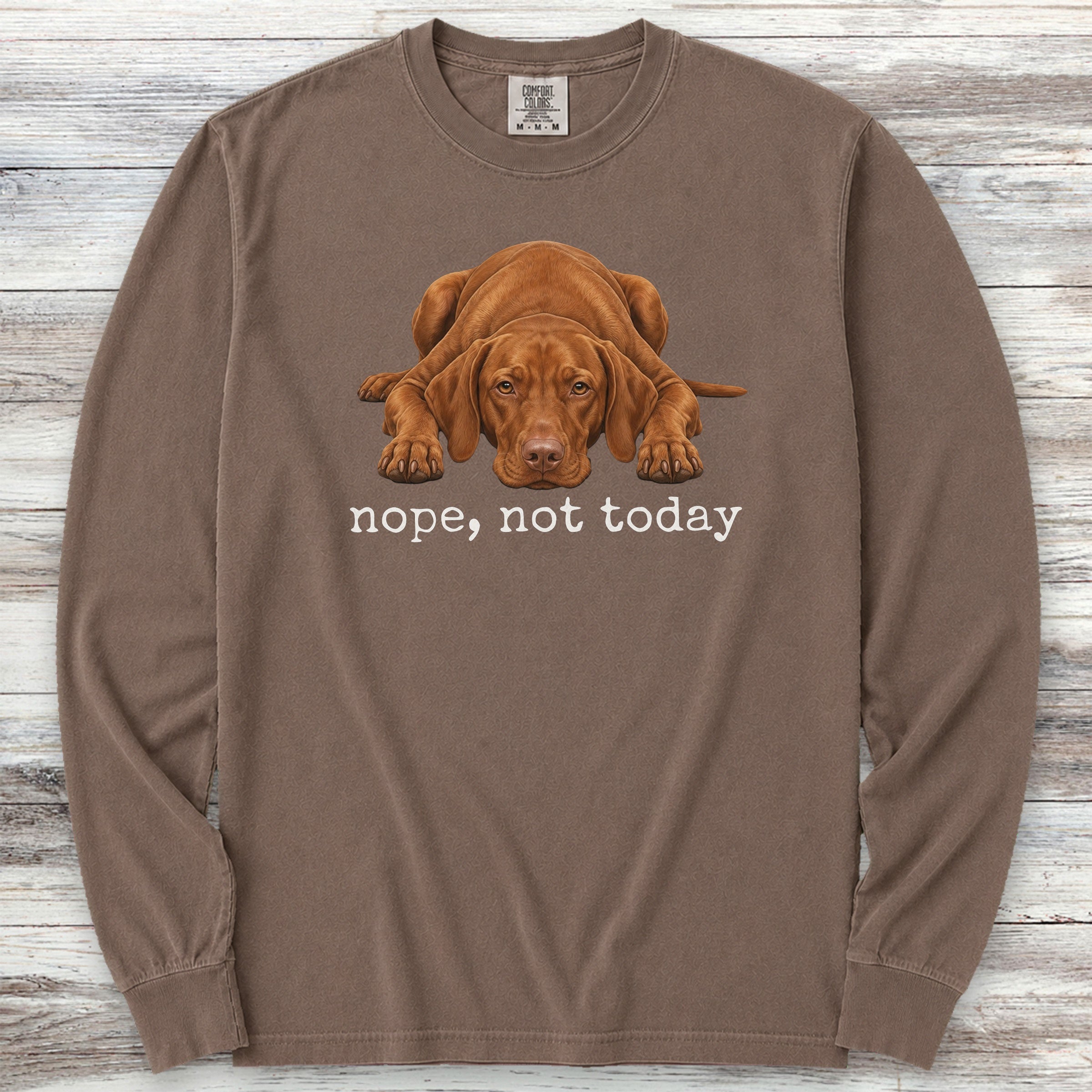 Vizsla Nope Long Sleeve Tee - Espresso