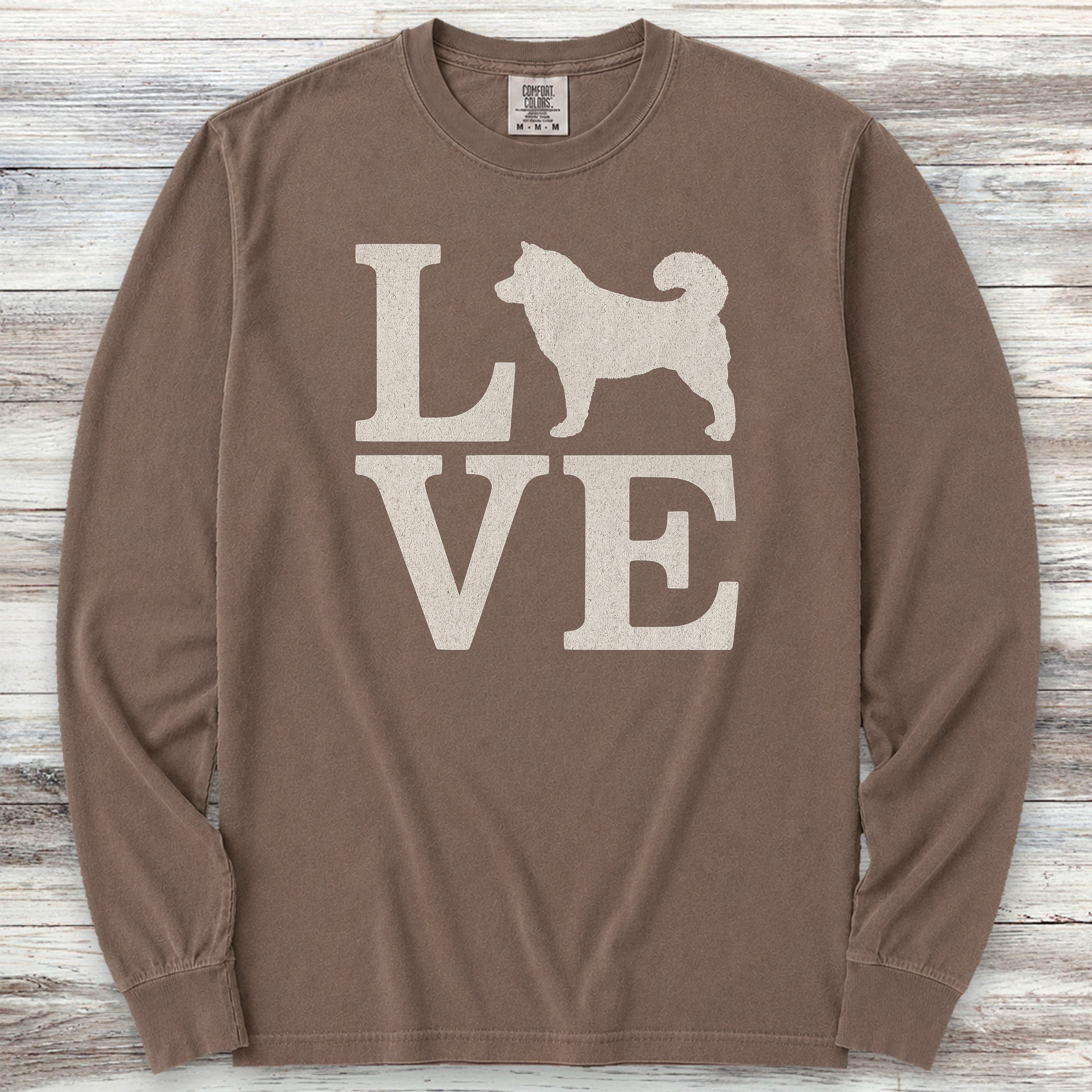 Malamute Love Long Sleeve Tee - Espresso