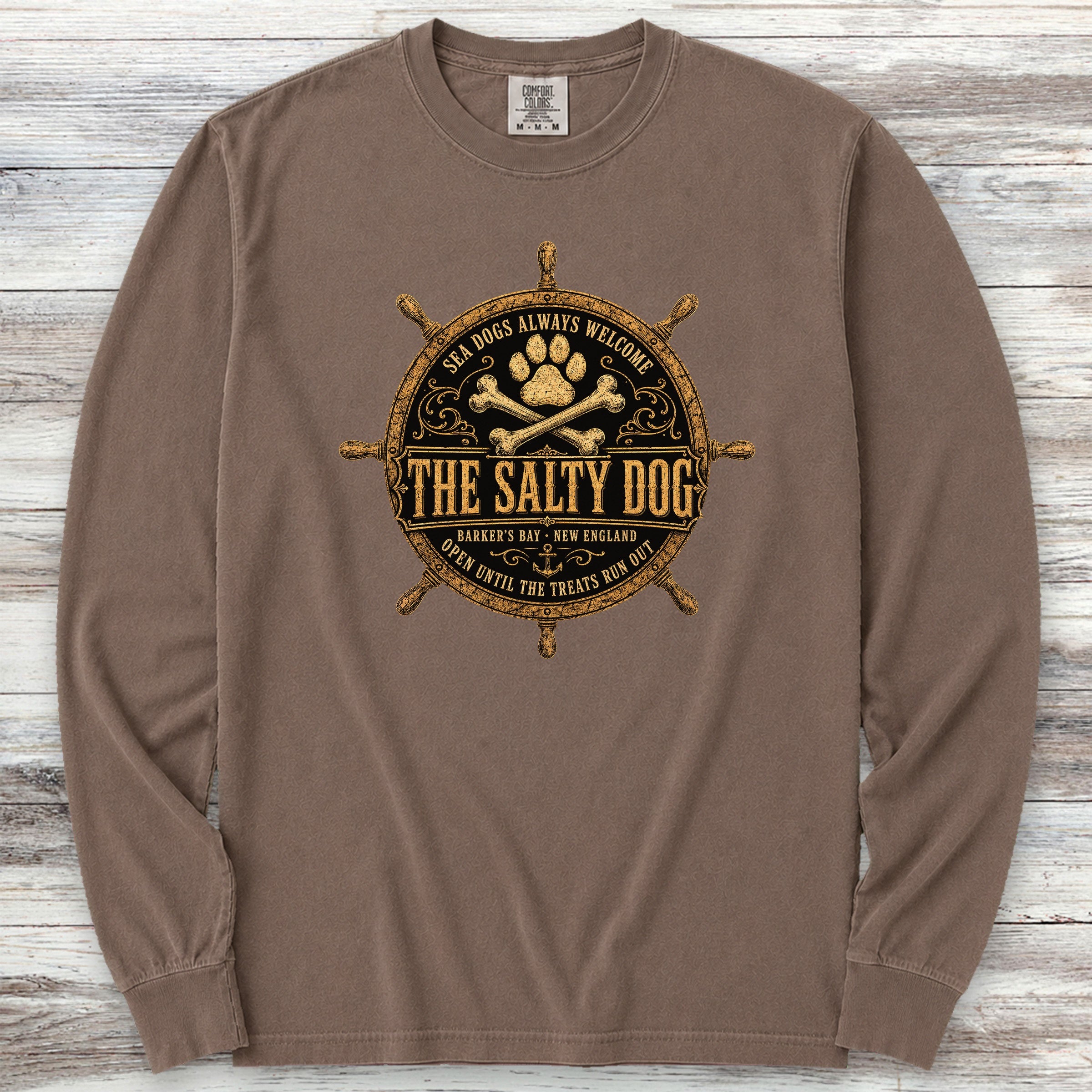 The Salty Dog Long Sleeve Tee - Espresso