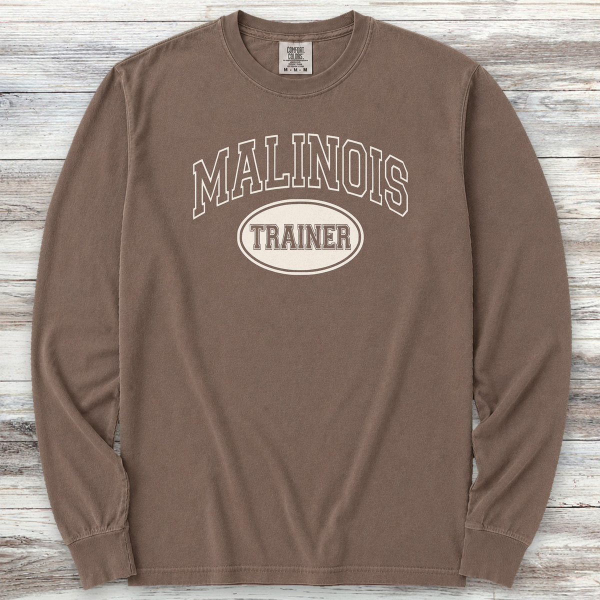 Belgian Malinois University Trainer Long Sleeve Tee - Espresso