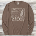 Bernese Mountain Dog Linocut Long Sleeve Tee - Espresso
