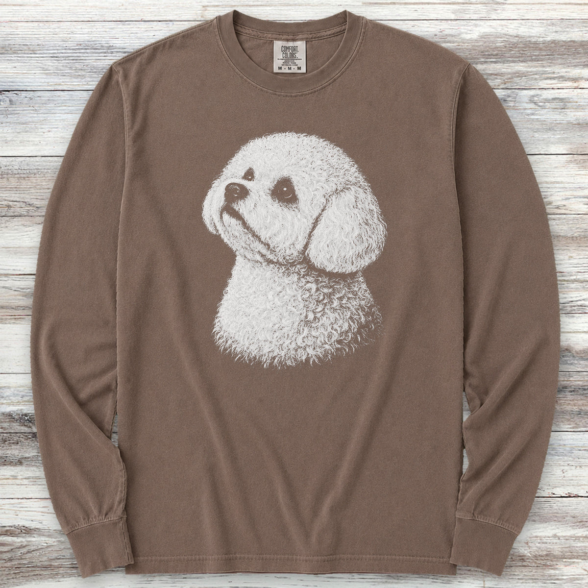 Bichon Frise Loyalty Long Sleeve Tee - Espresso