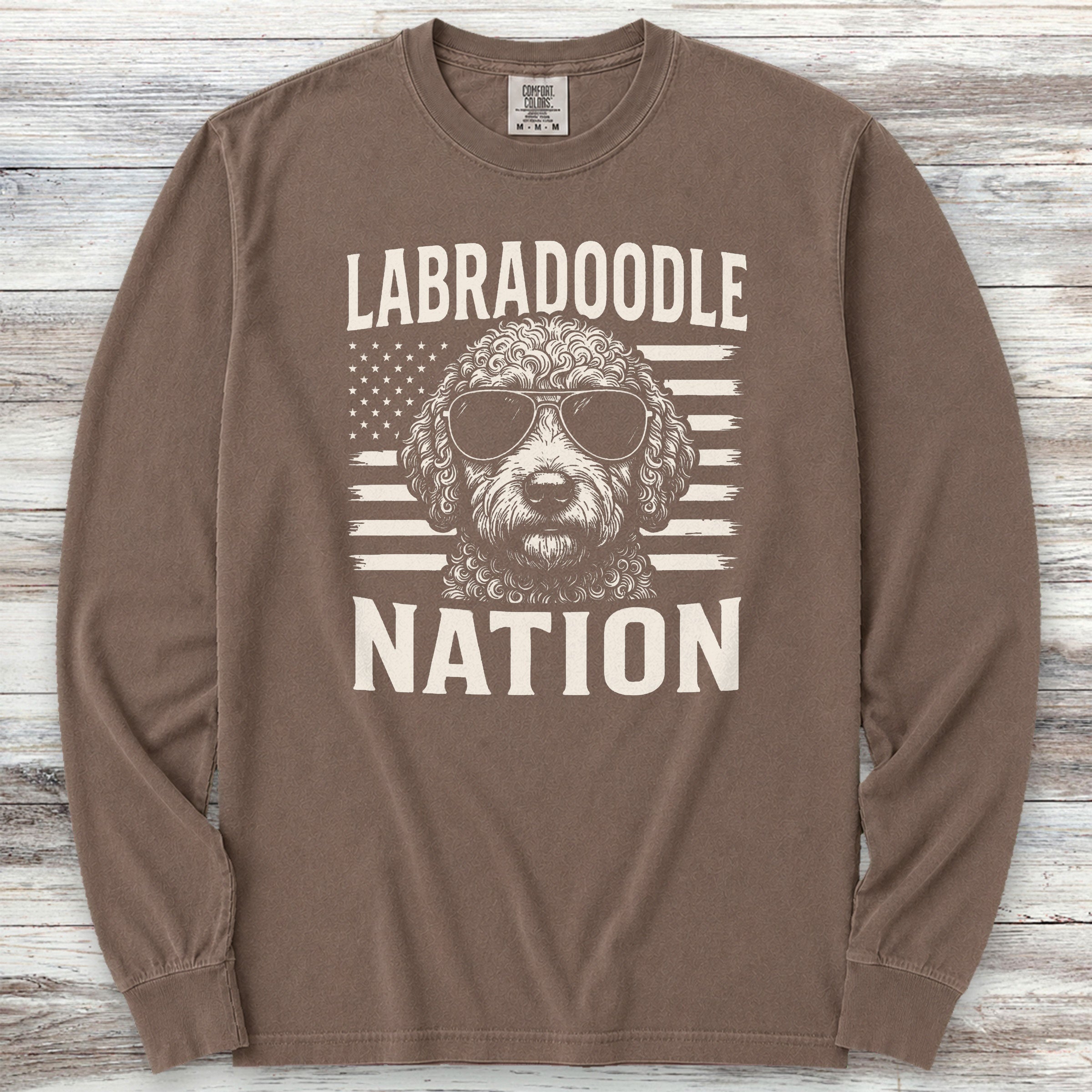 Labradoodle Nation Long Sleeve Tee - Espresso