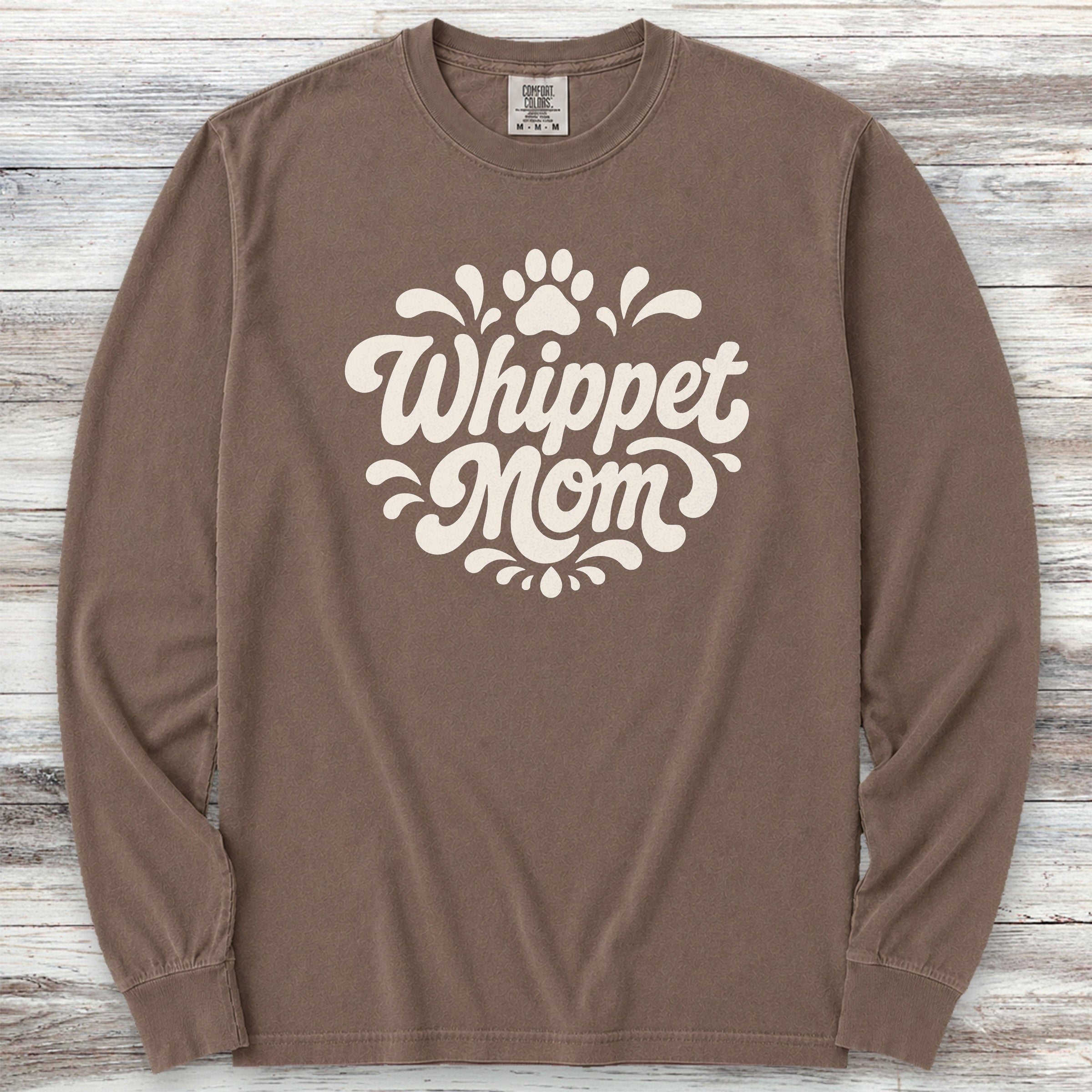 Whippet Groovy Mom Long Sleeve Tee - Espresso