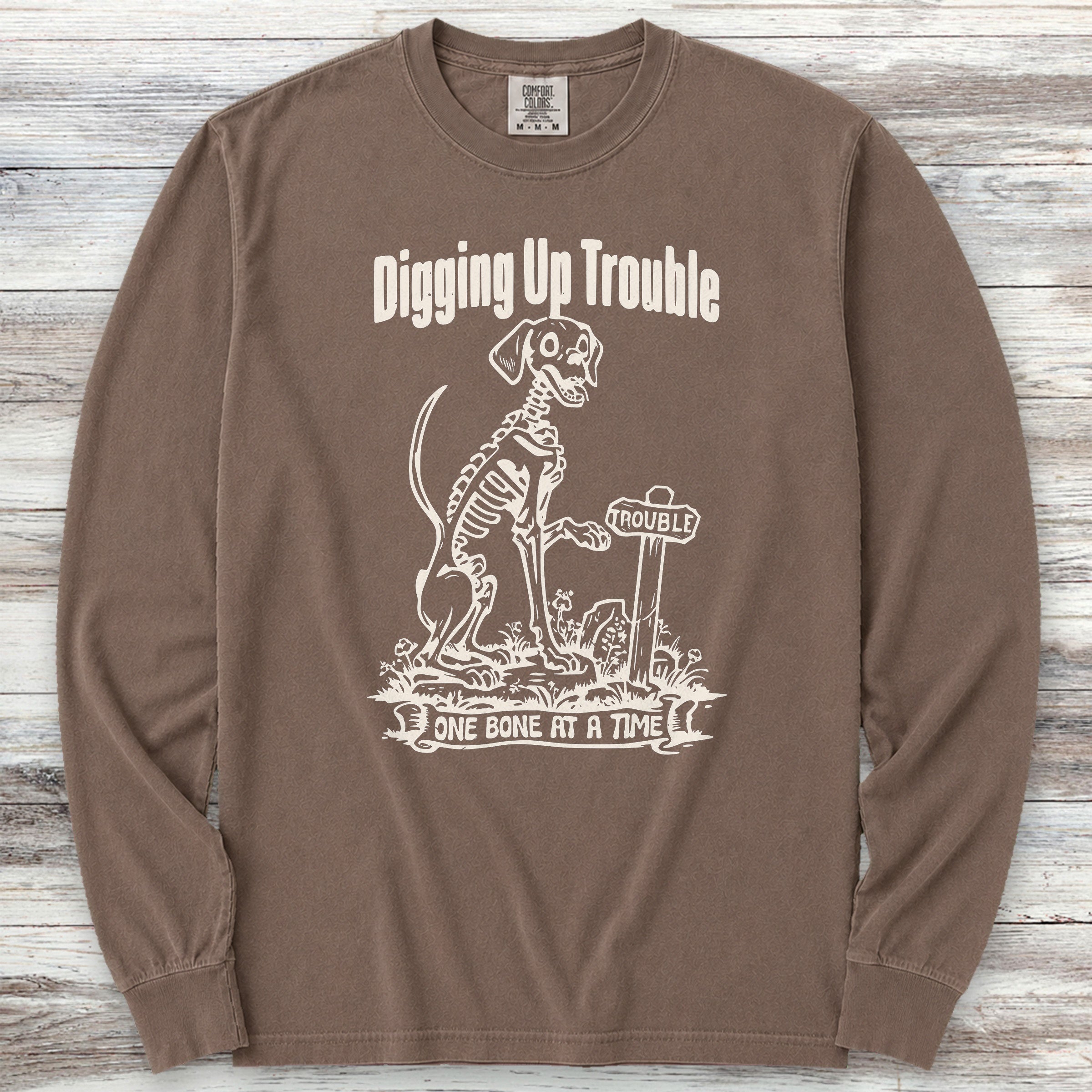 Digging Up Trouble Long Sleeve Tee - Espresso